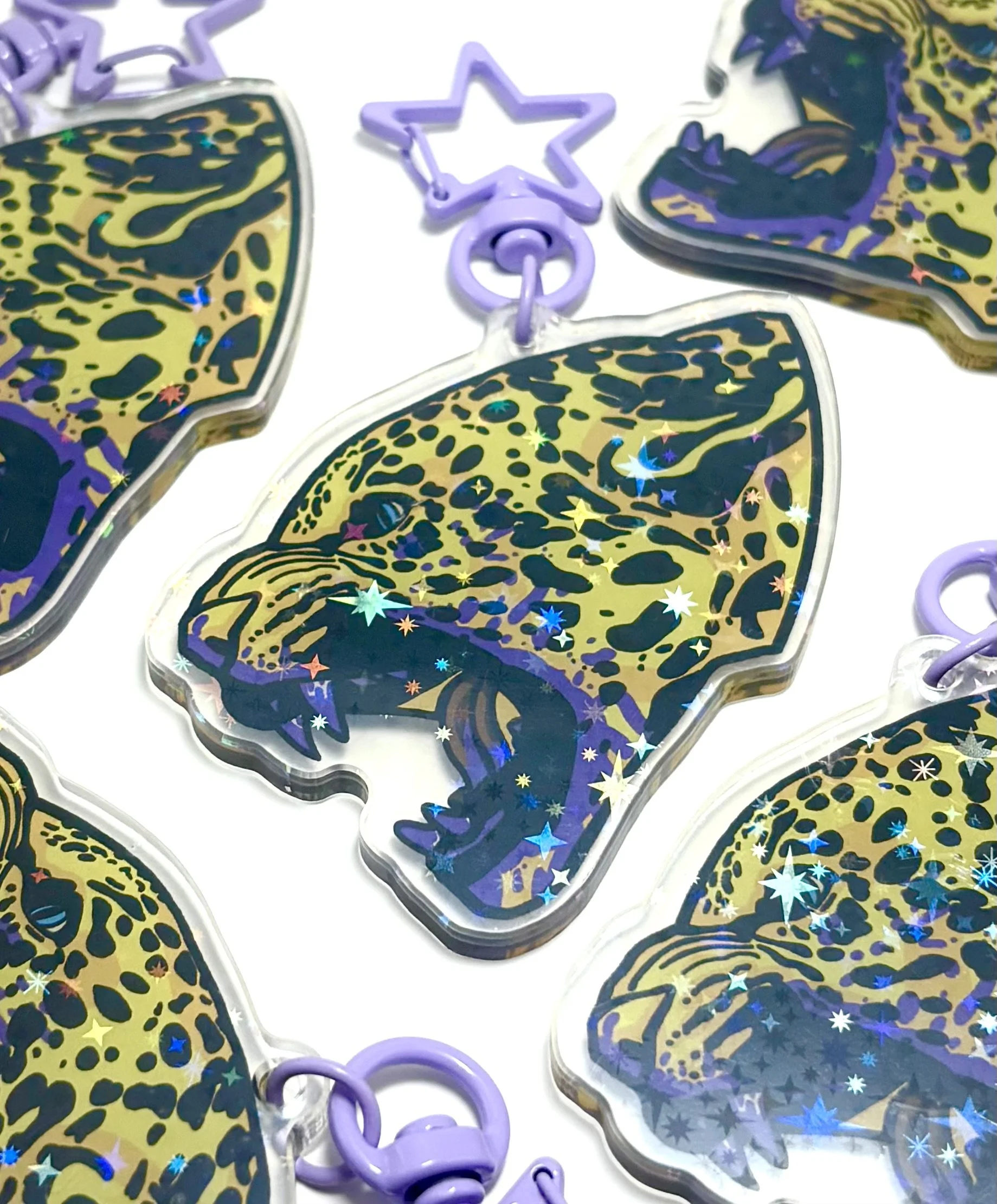 Yellow Leopard Head Keychain