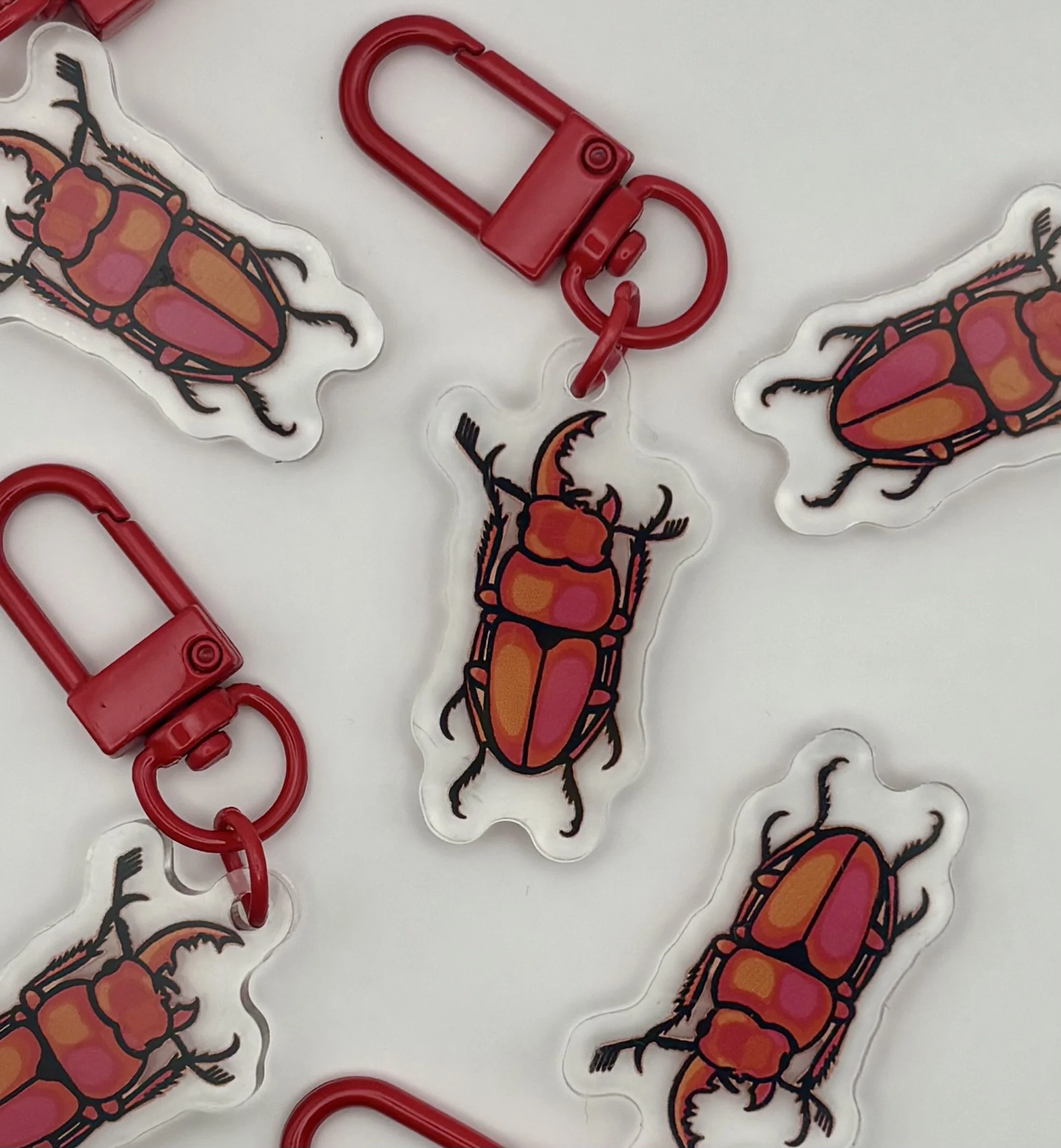 Lesbian Beetle Pride Keychain