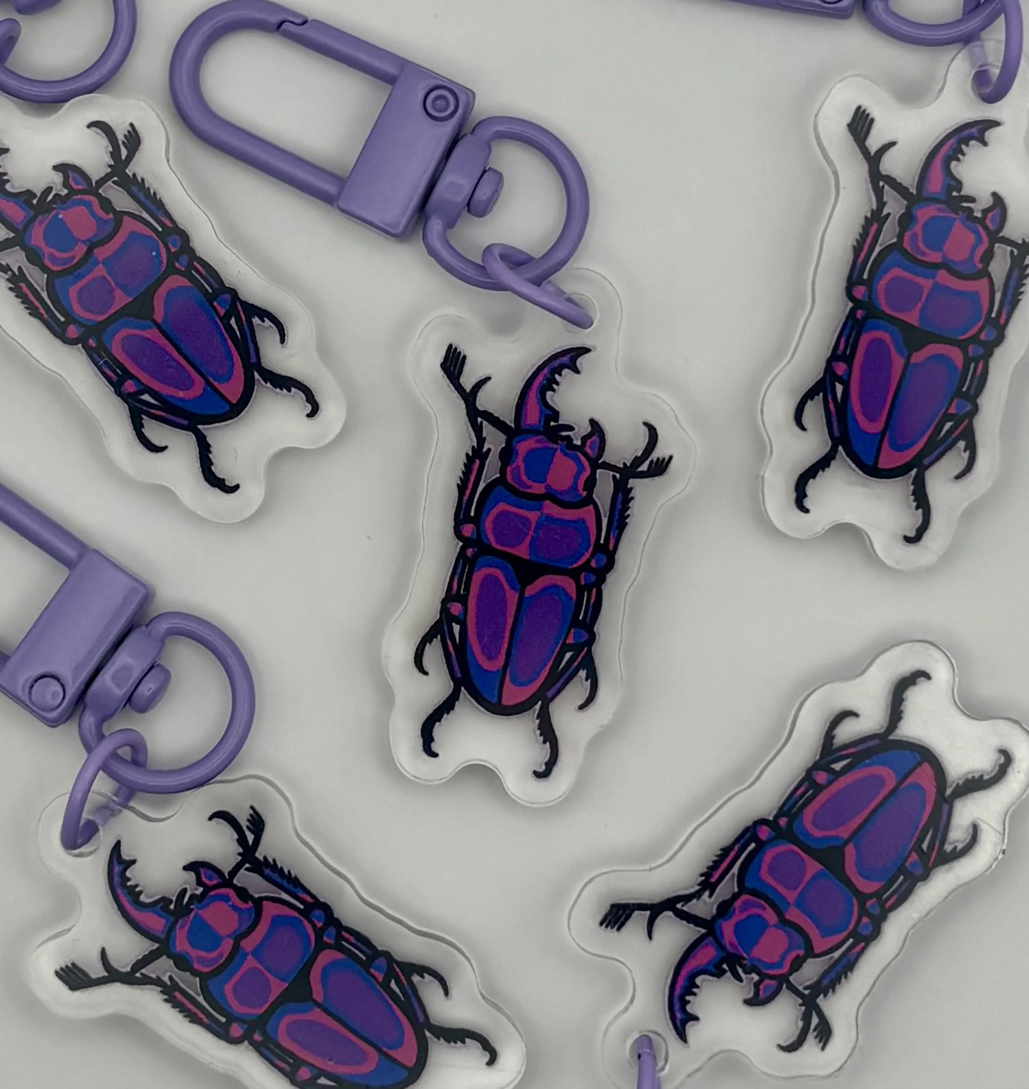 Bisexual Beetle Pride Keychain