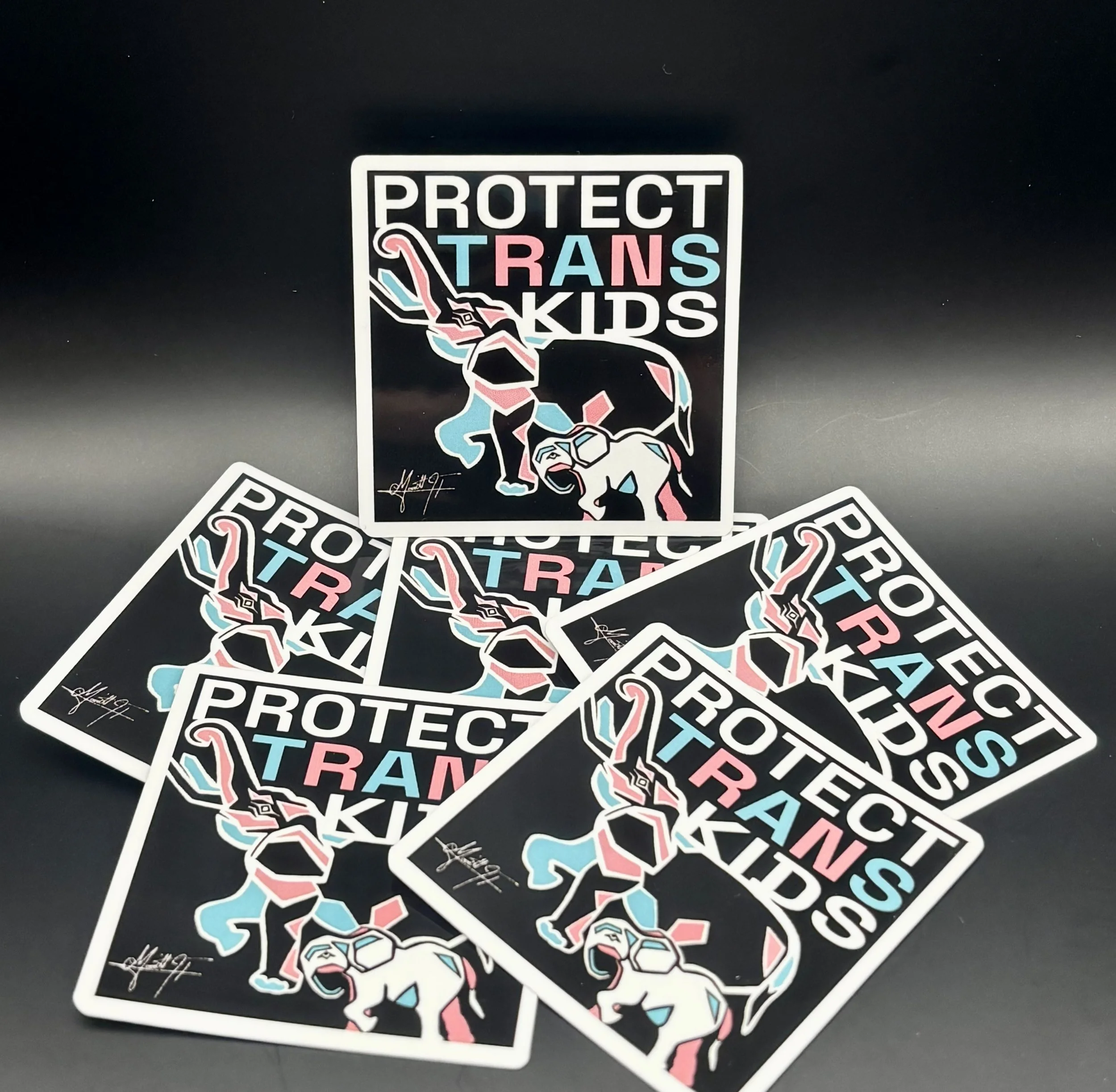 Protect Trans Kids Elephant 2" Vinyl Sticker
