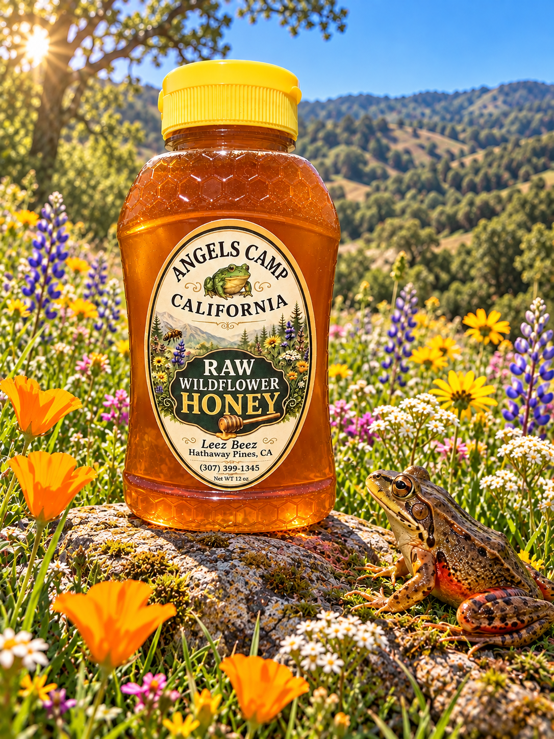 Raw Angels Camp Wildflower Honey - 12 oz
