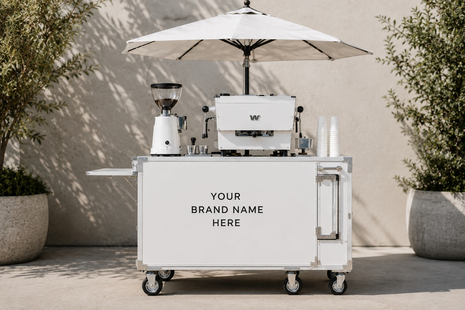 Specialty coffee cart catering an event in Santa Barbara