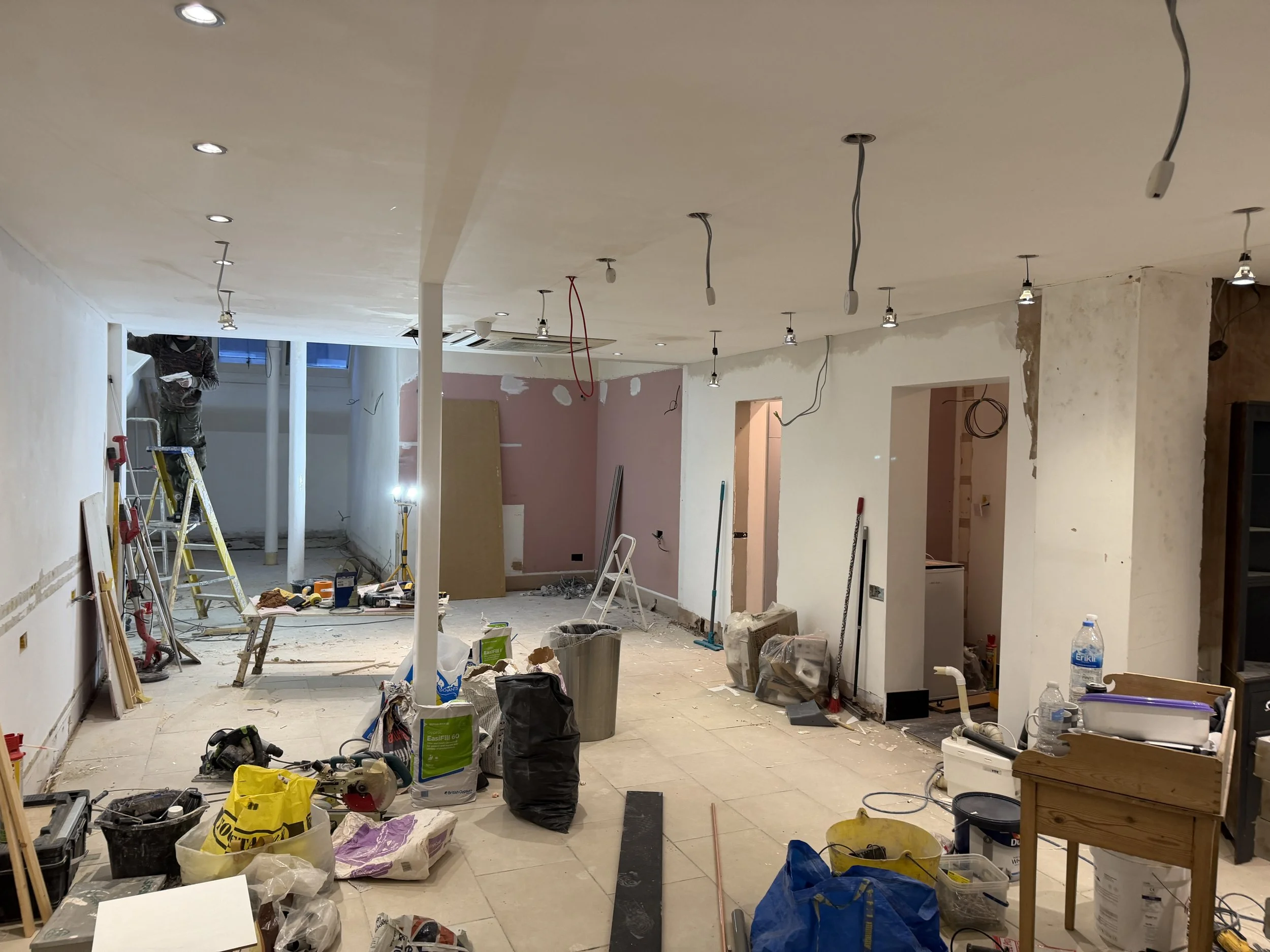 Stillroom Chelsea cafe during construction before opening.