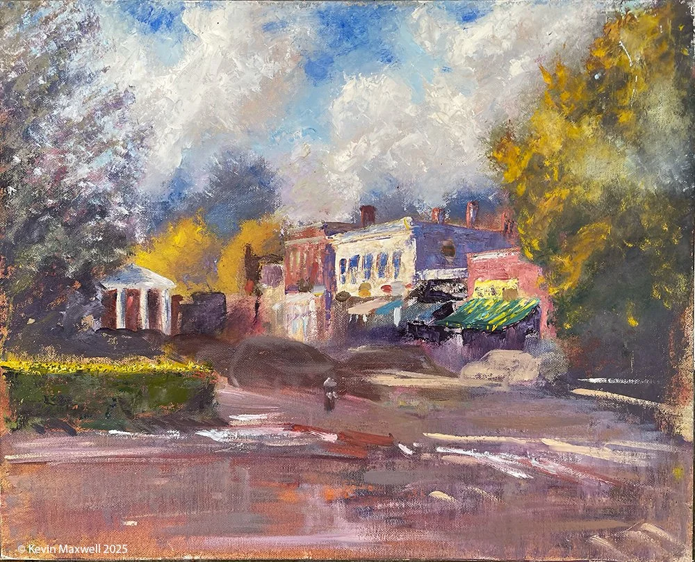 The Concord Cheese Shop, Oil on panel, 12 x 16", $500. 