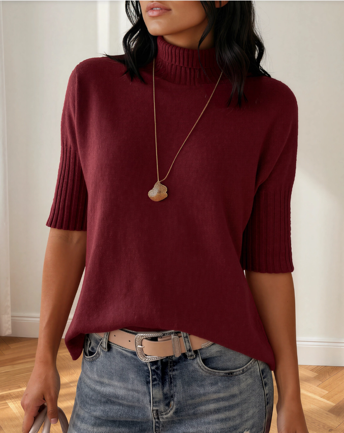 burgundy high neck sweater posed.png
