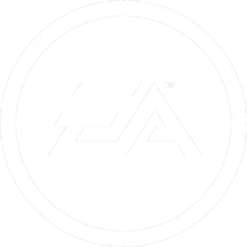 The image shows the EA logo, which consists of the stylized letters 'EA' inside a circular border.