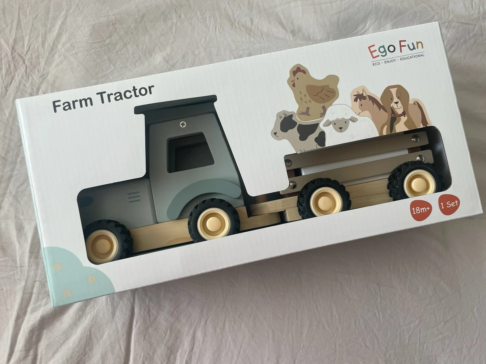 Wooden Farm Tractor And Trailer
