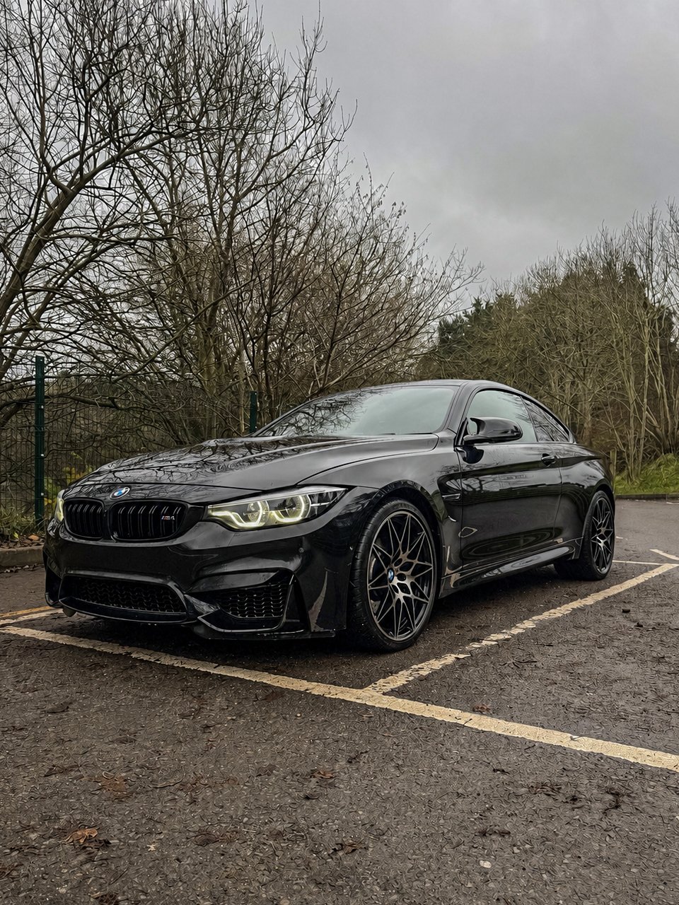Black BMW M4 after professional car detailing in Cheshire