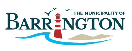 Logo of Barrington depicting a lighthouse, birds, water, and land with the text 'The Municipality of Barrington'.