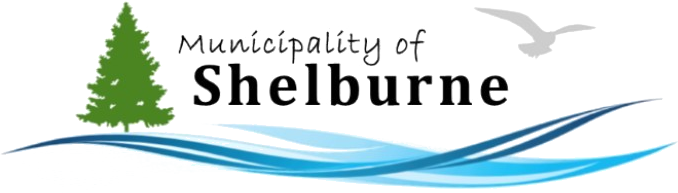 Logo of the Municipality of Shelburne with a green tree, blue waves, and a flying bird.