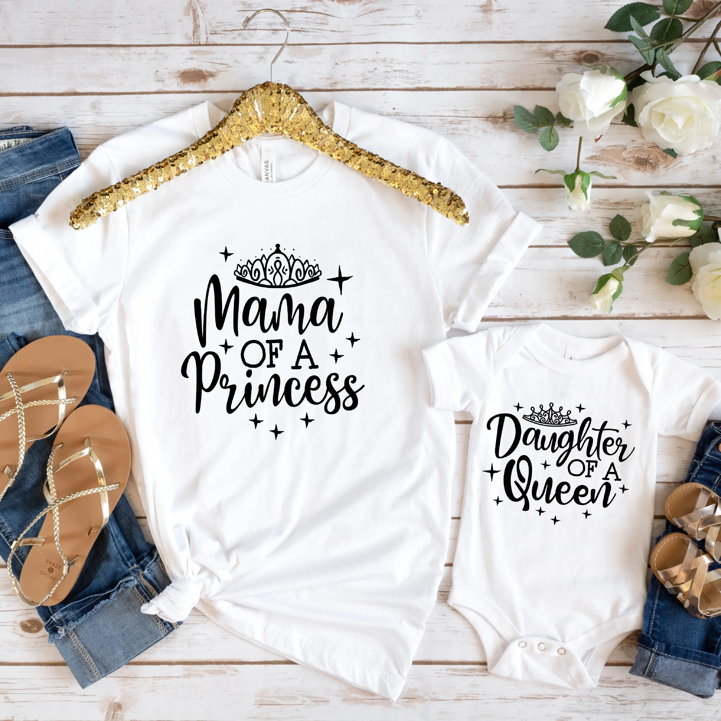 Camisetas duo Mama Of A Princess / Daughter Of A Queen
