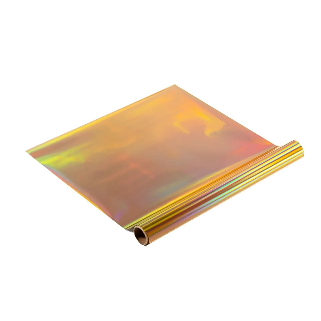 Foil textil dorado holográfico