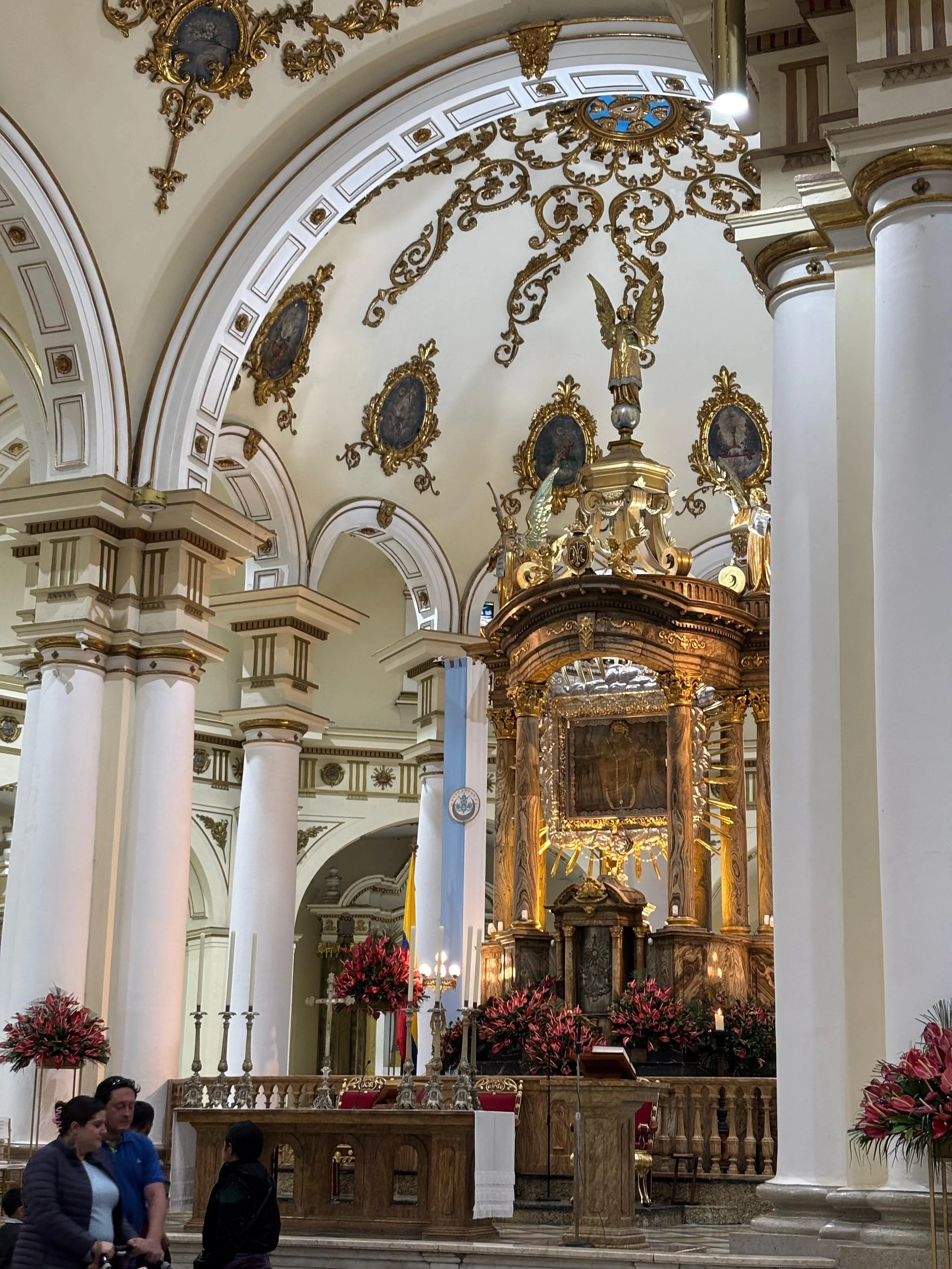 Interior of the Basilica of Our Lady of the Rosary in Chiquinquirá, Colombia