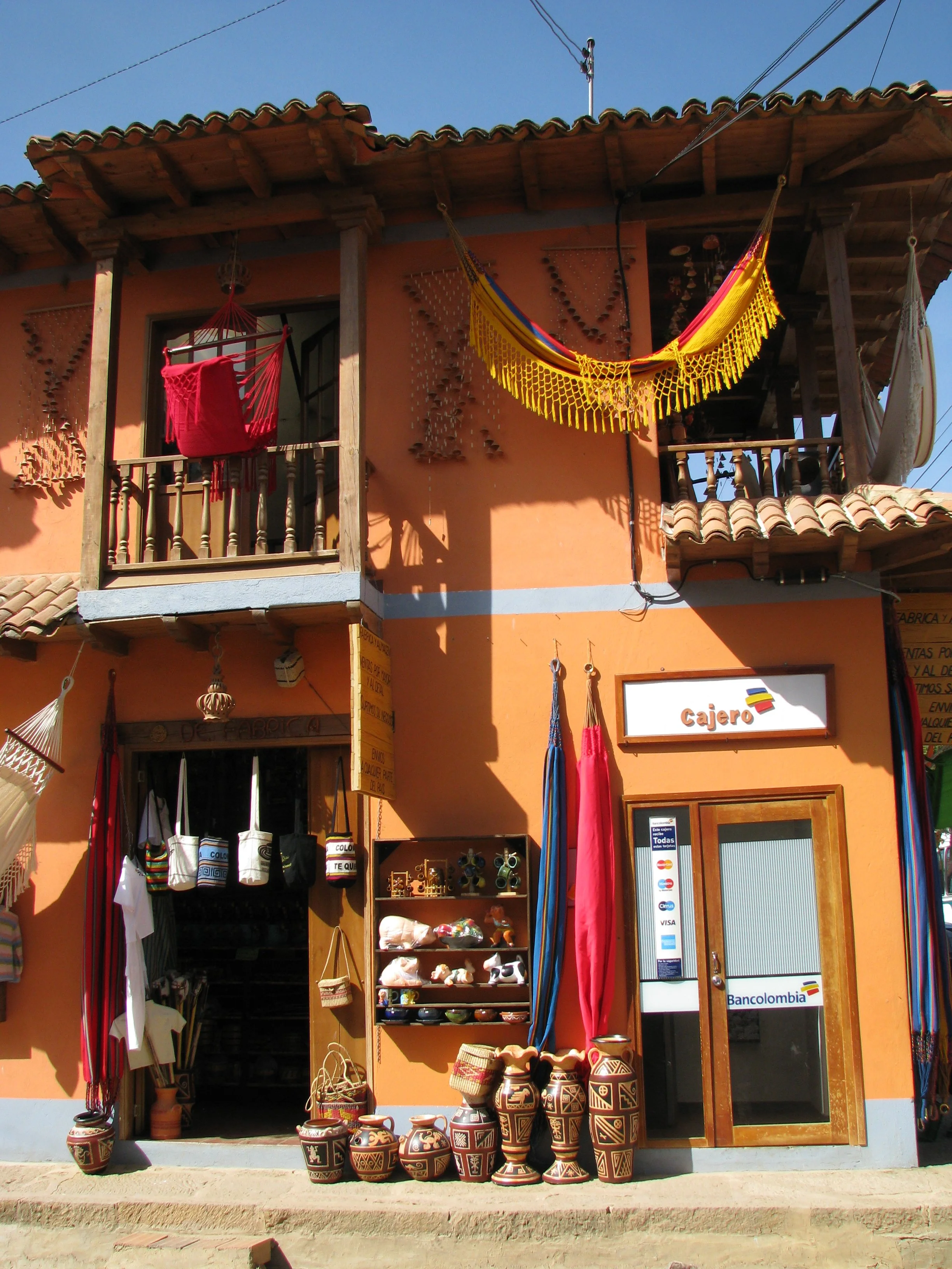 Colorful colonial streets in Ráquira, Colombia