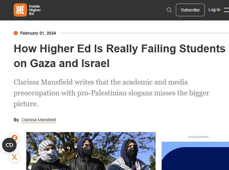 "How Higher Ed is Really Failing Students on Gaza and Israel
