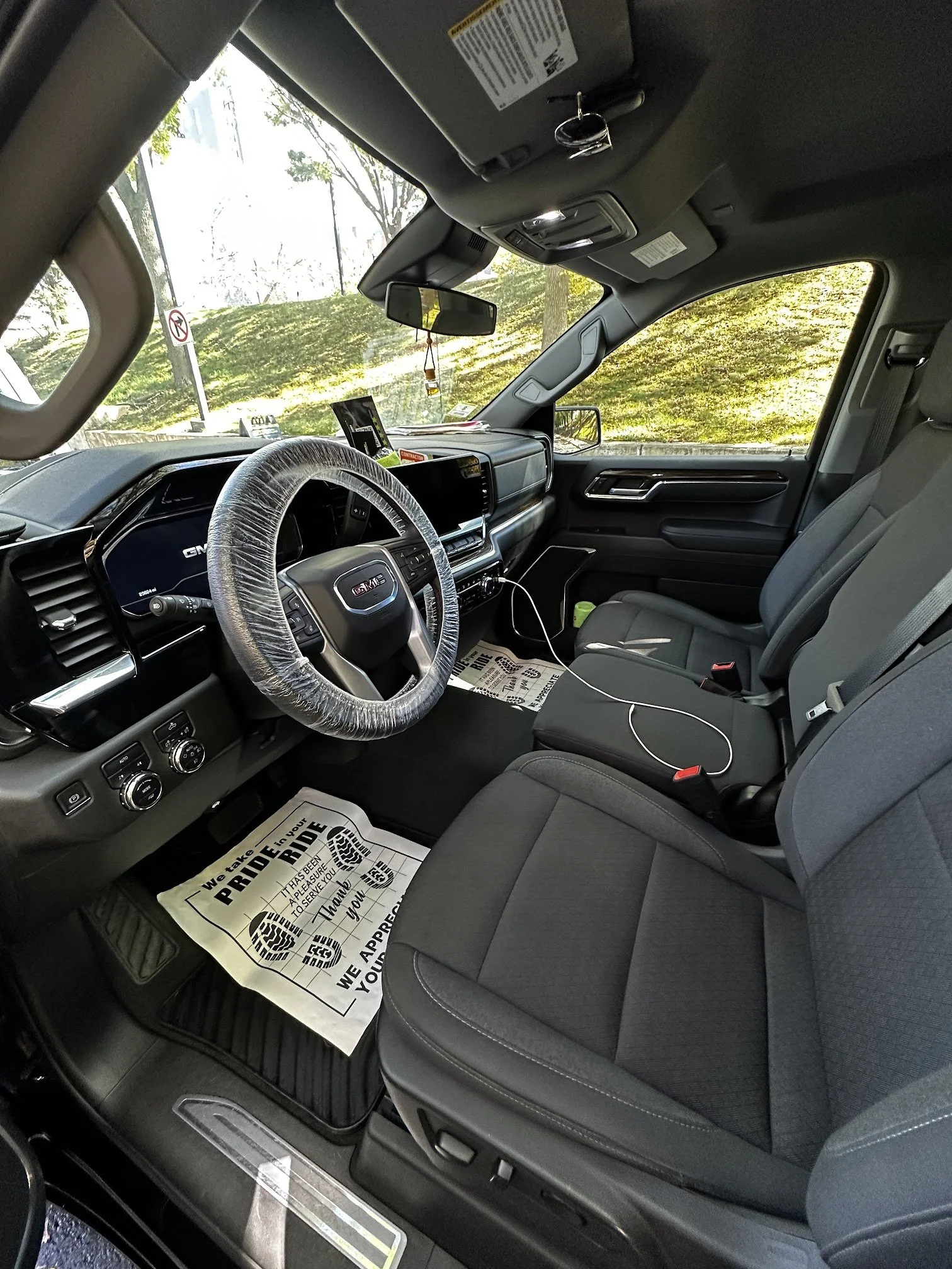 GMC interior cleaned and protected after an Essential Refresh