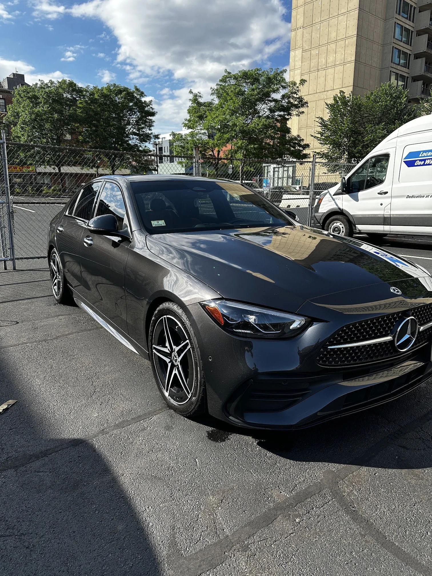 Mercedes-Benz sedan after a paint decontamination and sealant