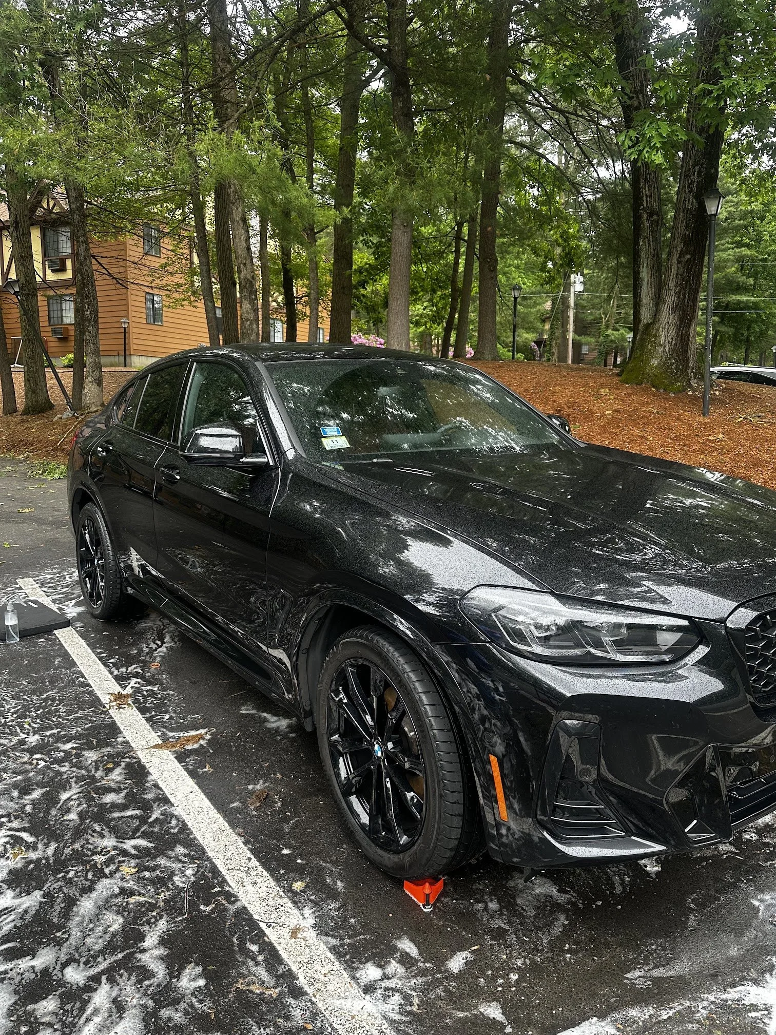 Black BMW sedan after an exterior detail