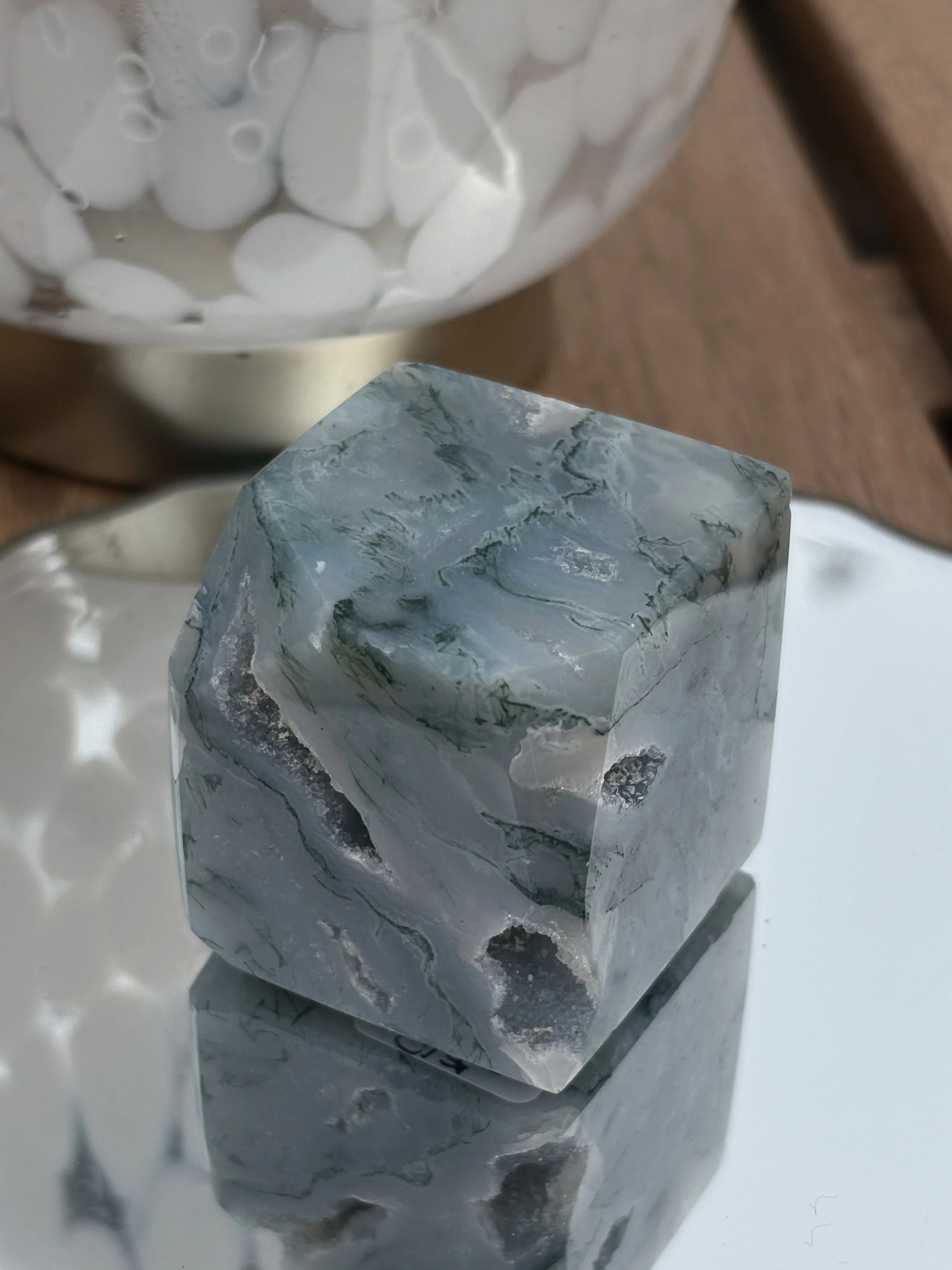 Moss Agate Cube