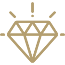 Diamant stylisé doré avec reflets