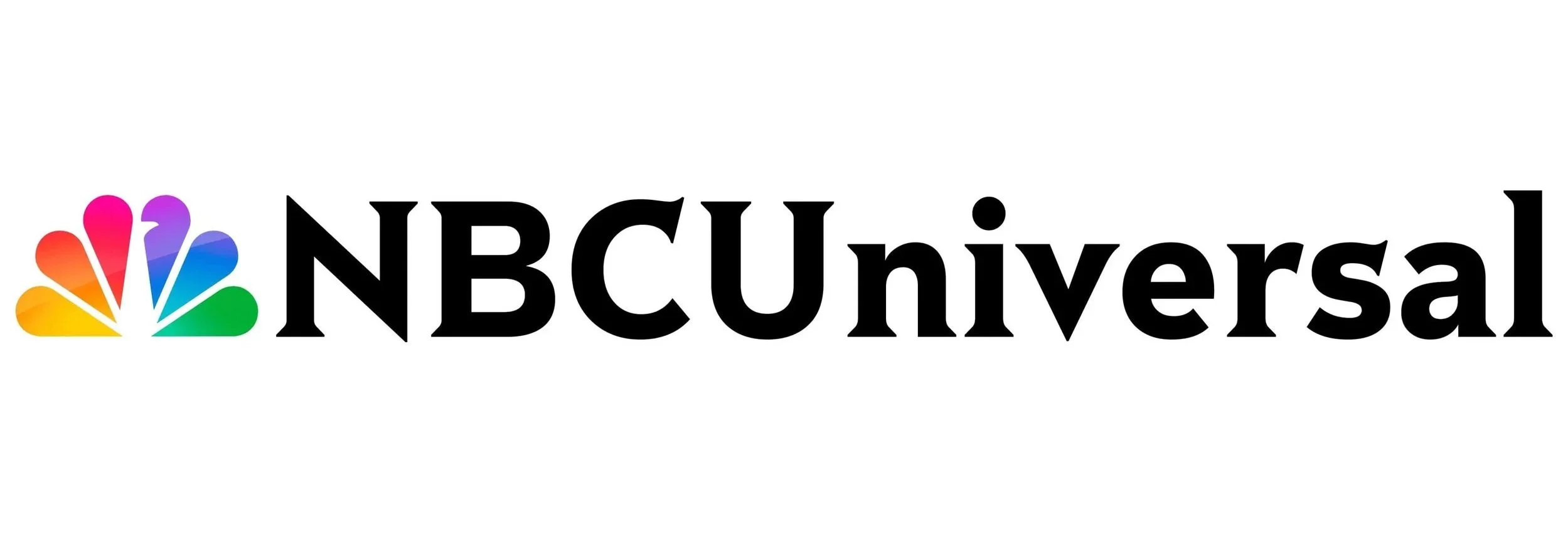 NBCUniversal logo with rainbow-colored peacock and black text.