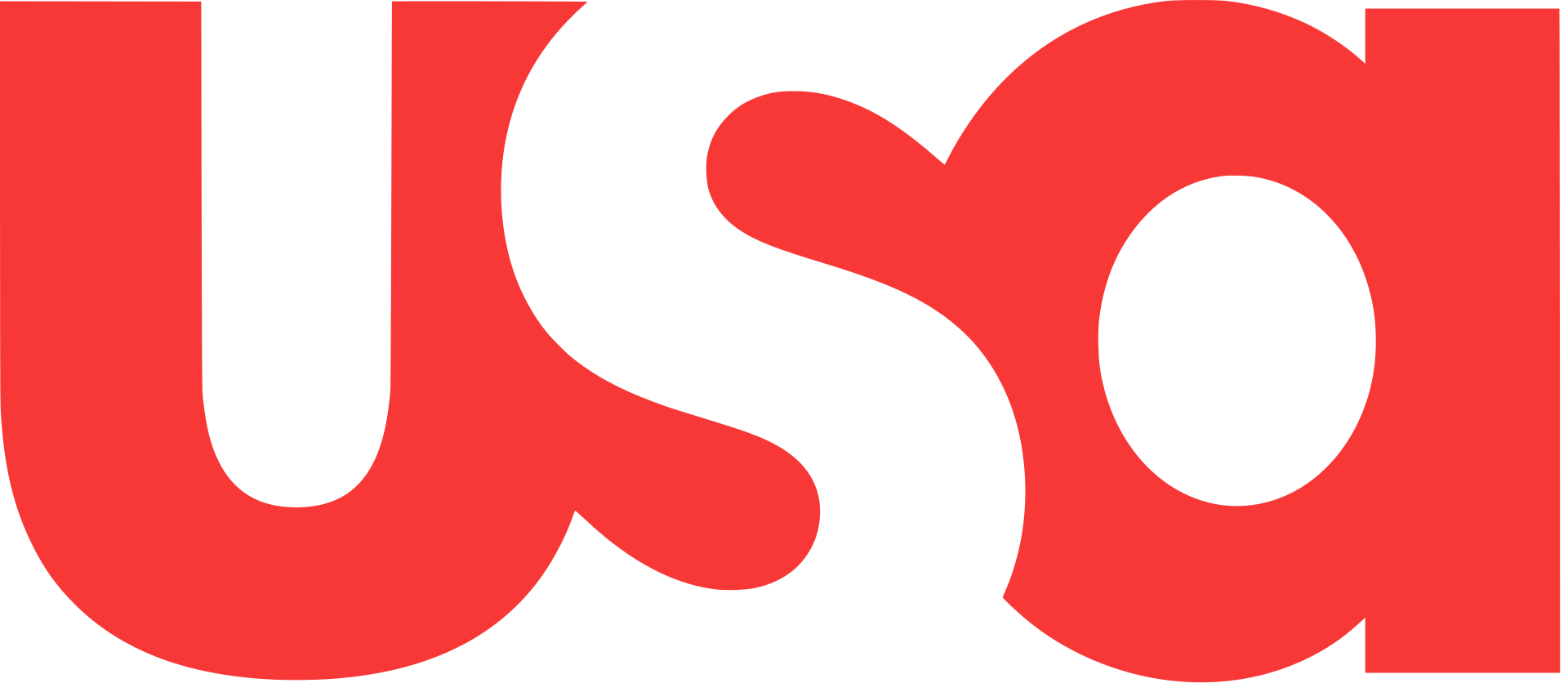 Red and black USA logo with bold letters
