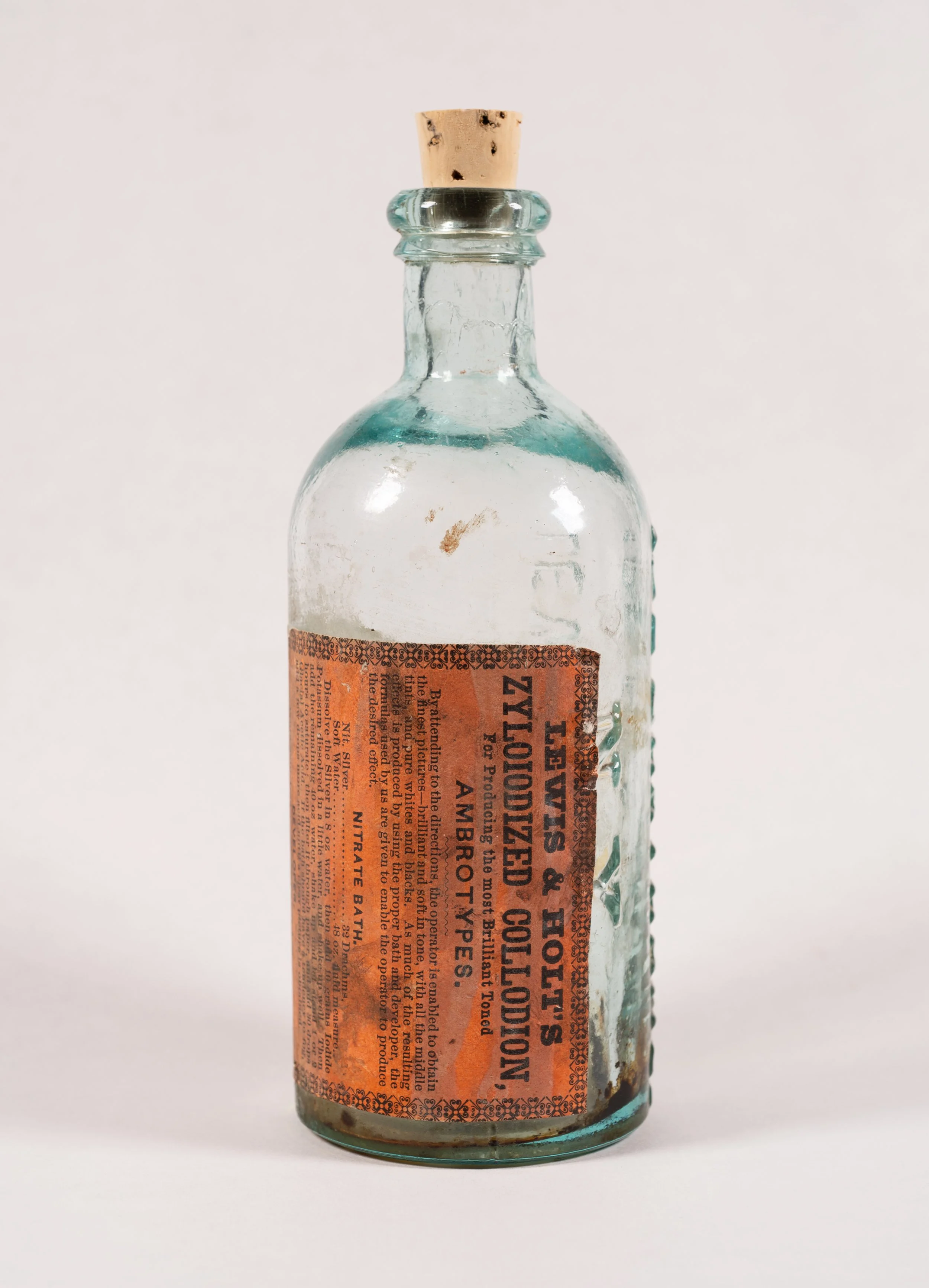 Lewis & Holt collodion bottle, circa 1864