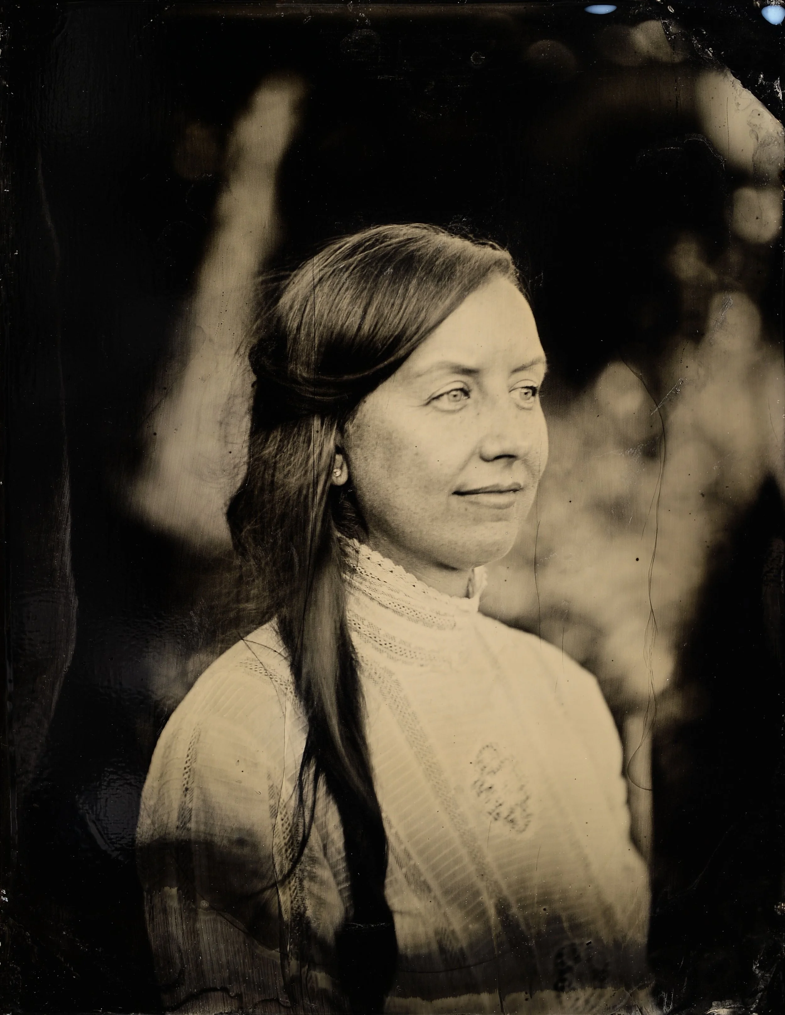 Quarter plate (3.25 x 4.25 in.) wet collodion melainotype, 2022