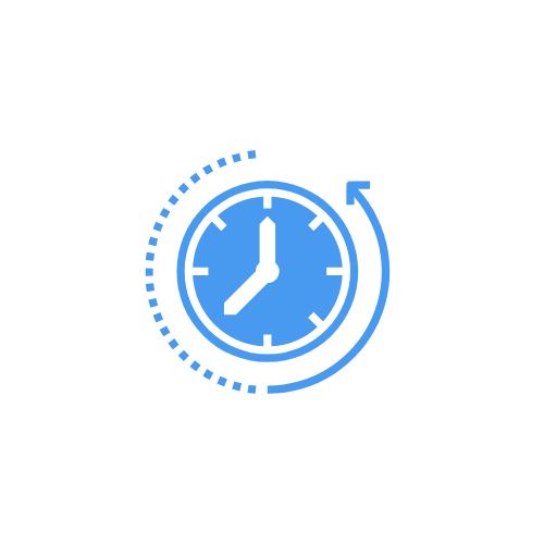 Icon of a clock with a circular arrow indicating time or history