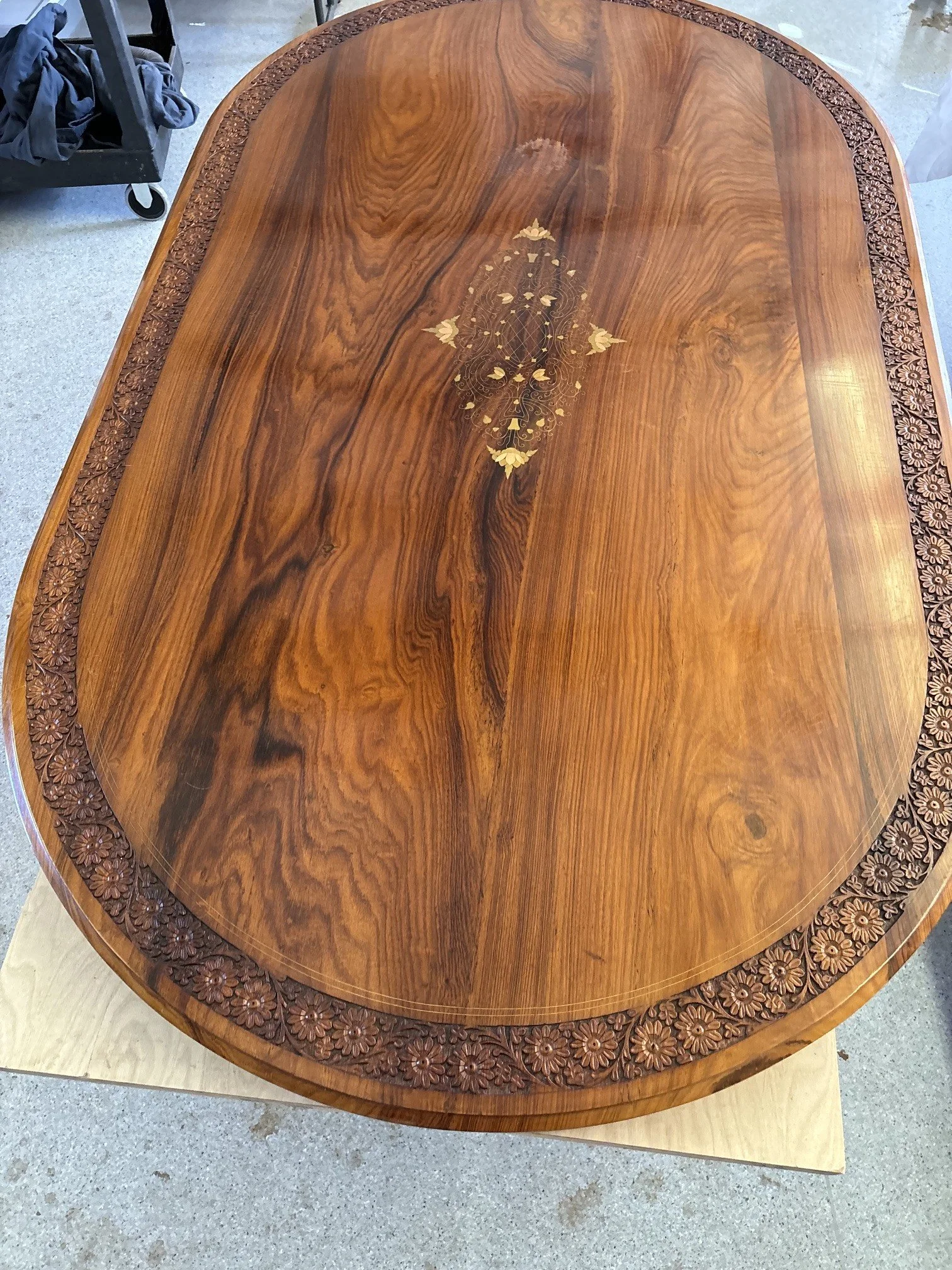 Table Refinish with inlay and carving