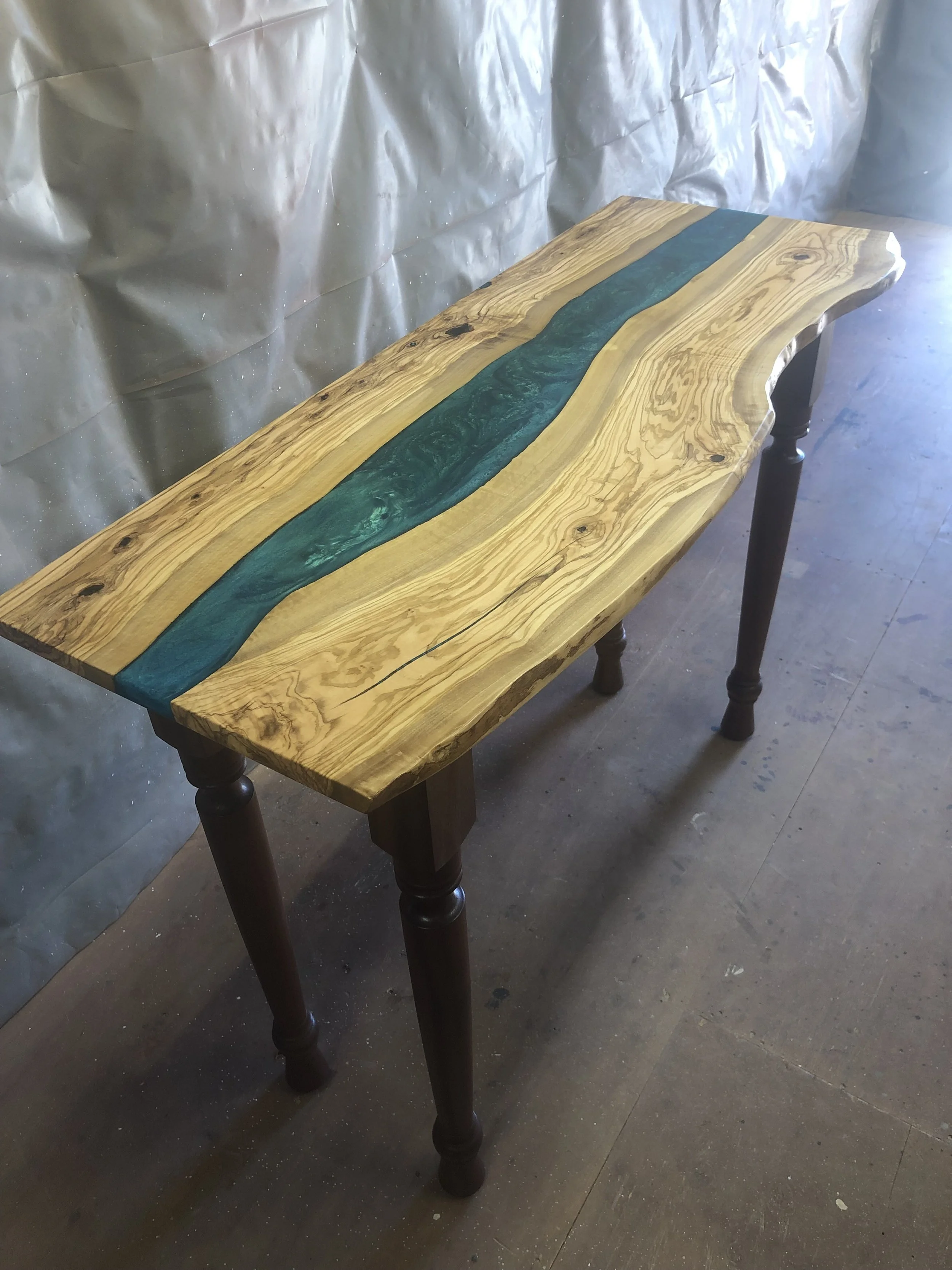 River table raw edge slab table 