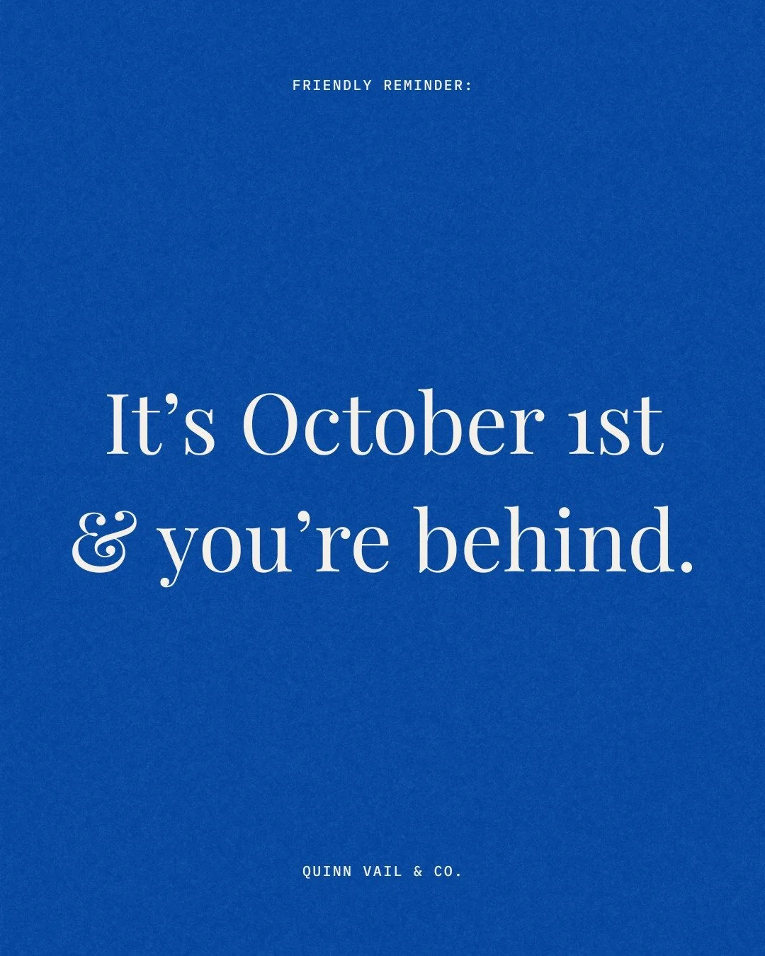 Q4 is officially here and it's go time‼️

Now's the time for final testing, before the traffic hits and mistakes get expensive.

Need help prioritizing what to fix first? Let's chat.

#EcommerceStrategist #ConversionOptimization #SiteAudit #Q4Strateg