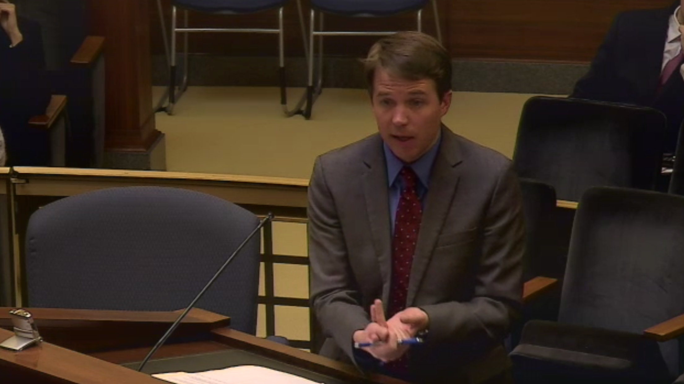 Mr. Kington shown in a screenshot of oral argument before the California Supreme Court