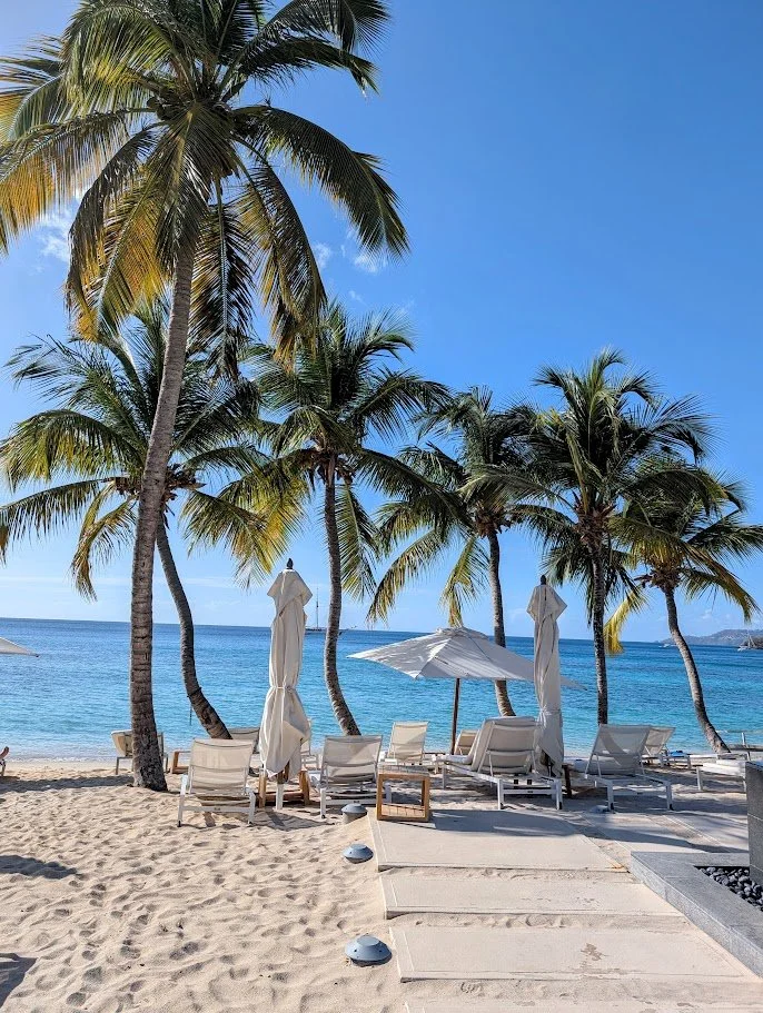 The incredibly close and accessible beachfront at the Silversands Beach House in Grenada.