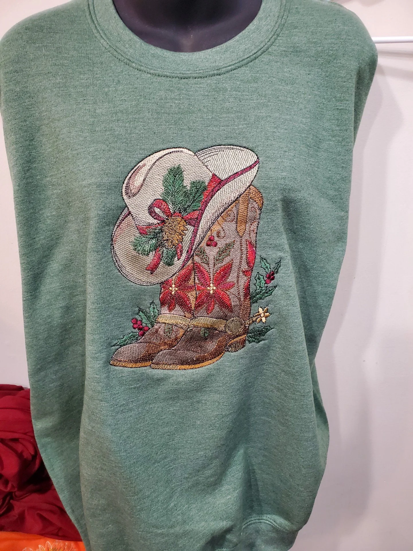 Christmas Cowboy boot