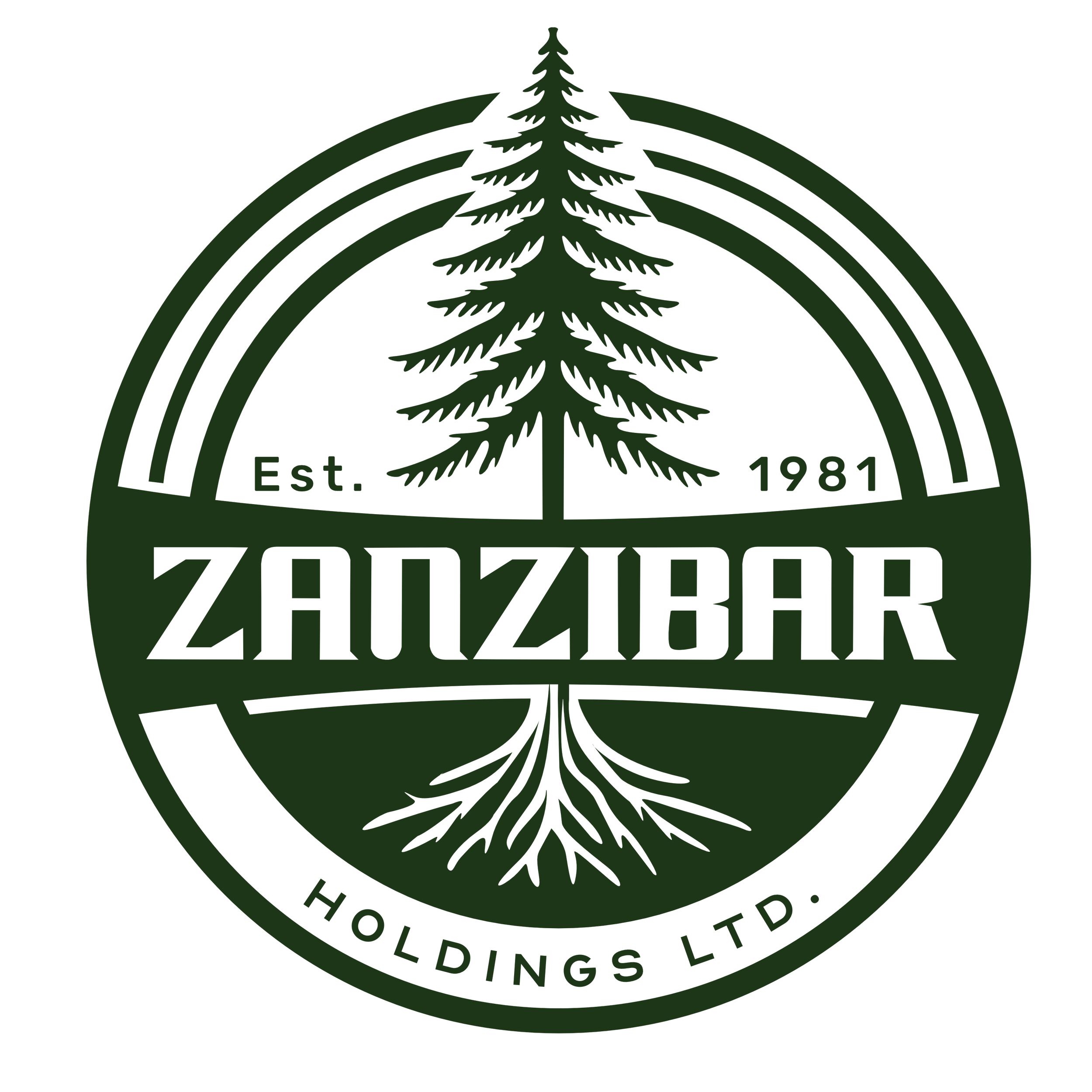 A dark green circular logo featuring a stylized pine tree in the center, with curved lines and the text 'Established 1981' at the bottom, and 'Zorzor' prominently displayed in large letters.