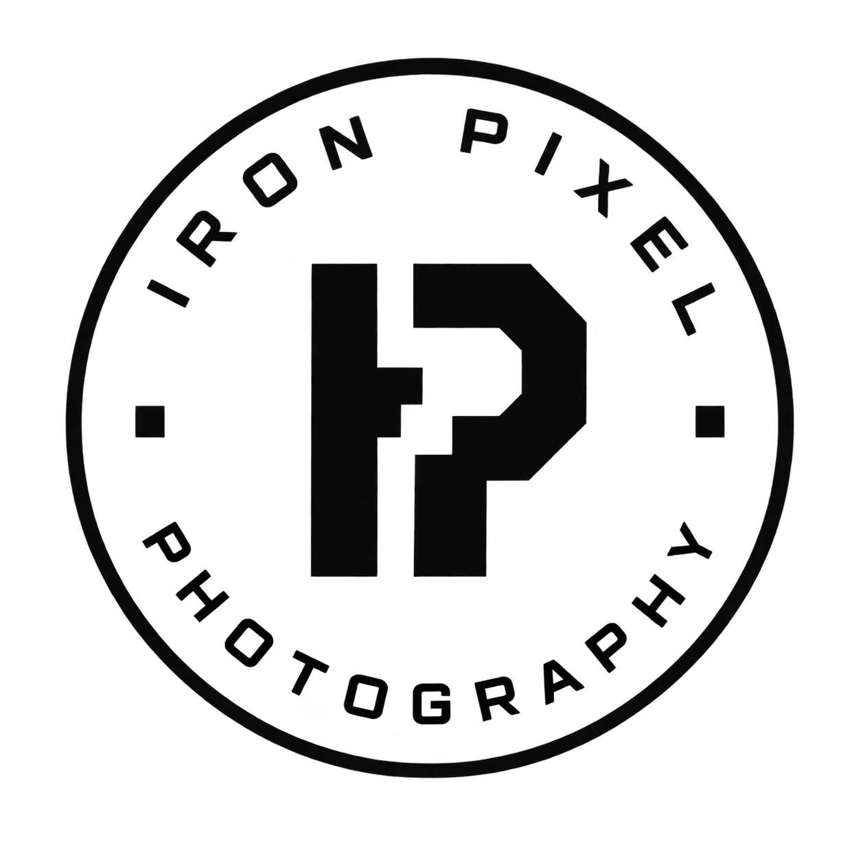 Black circular 'Iron PixeL 12' logo with a large number 12 in the center.