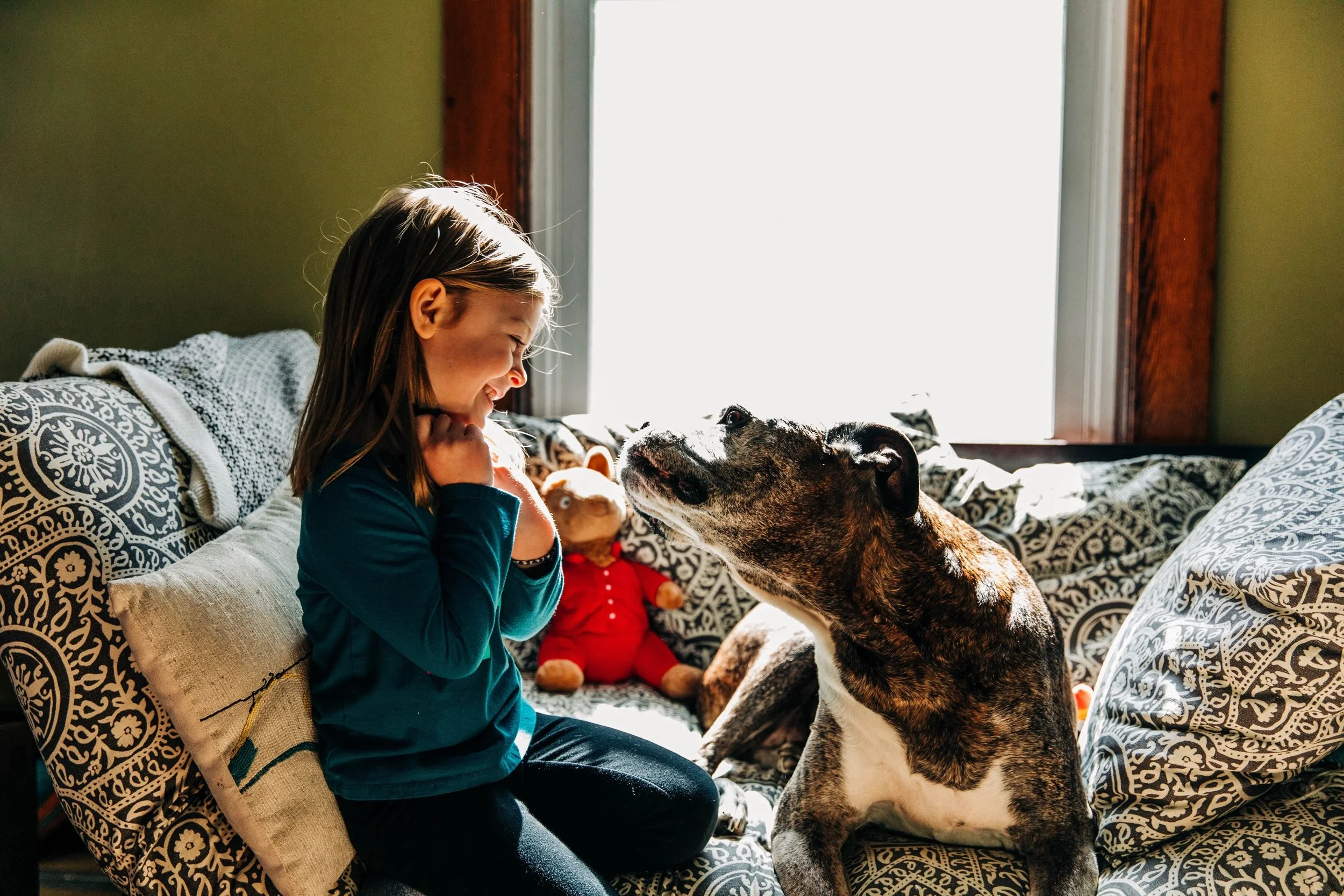 In hindsight, he knew I was pregnant before I did. In the days leading up to my first test, he wouldn&rsquo;t get out from under my feet. He&rsquo;d demand constant attention and follow me room to room. 

This lasted the entire pregnancy. 

After she