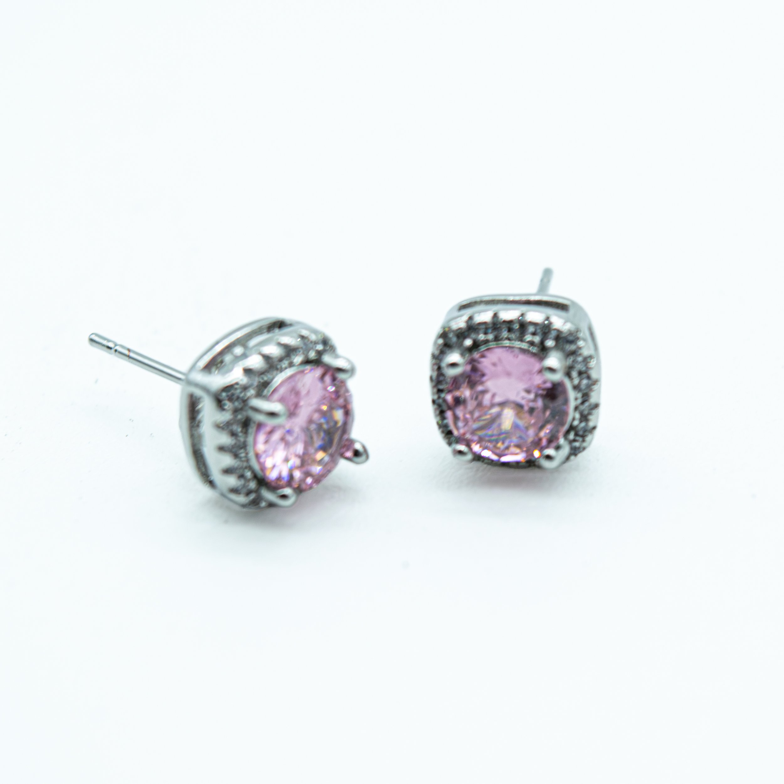 Aretes Halo Rosa