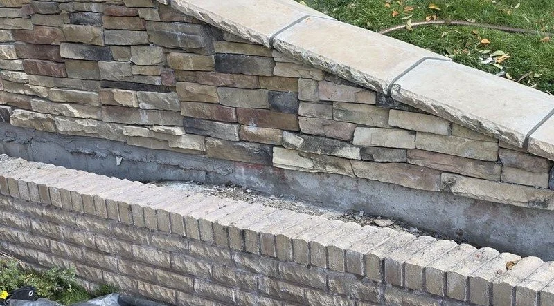 Stone Veneer Planter Wall Repair — Butte
