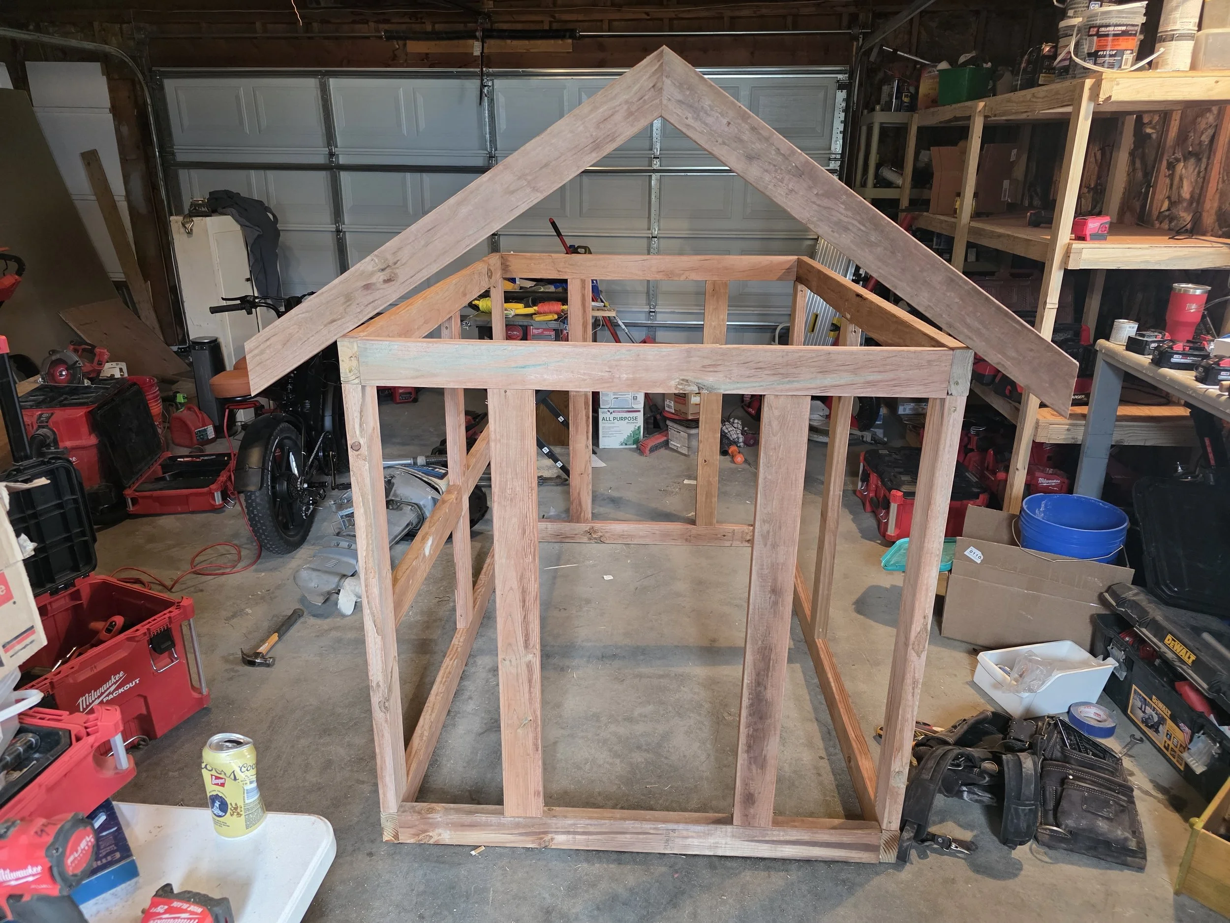 Cedar playhouse frame built in the shop