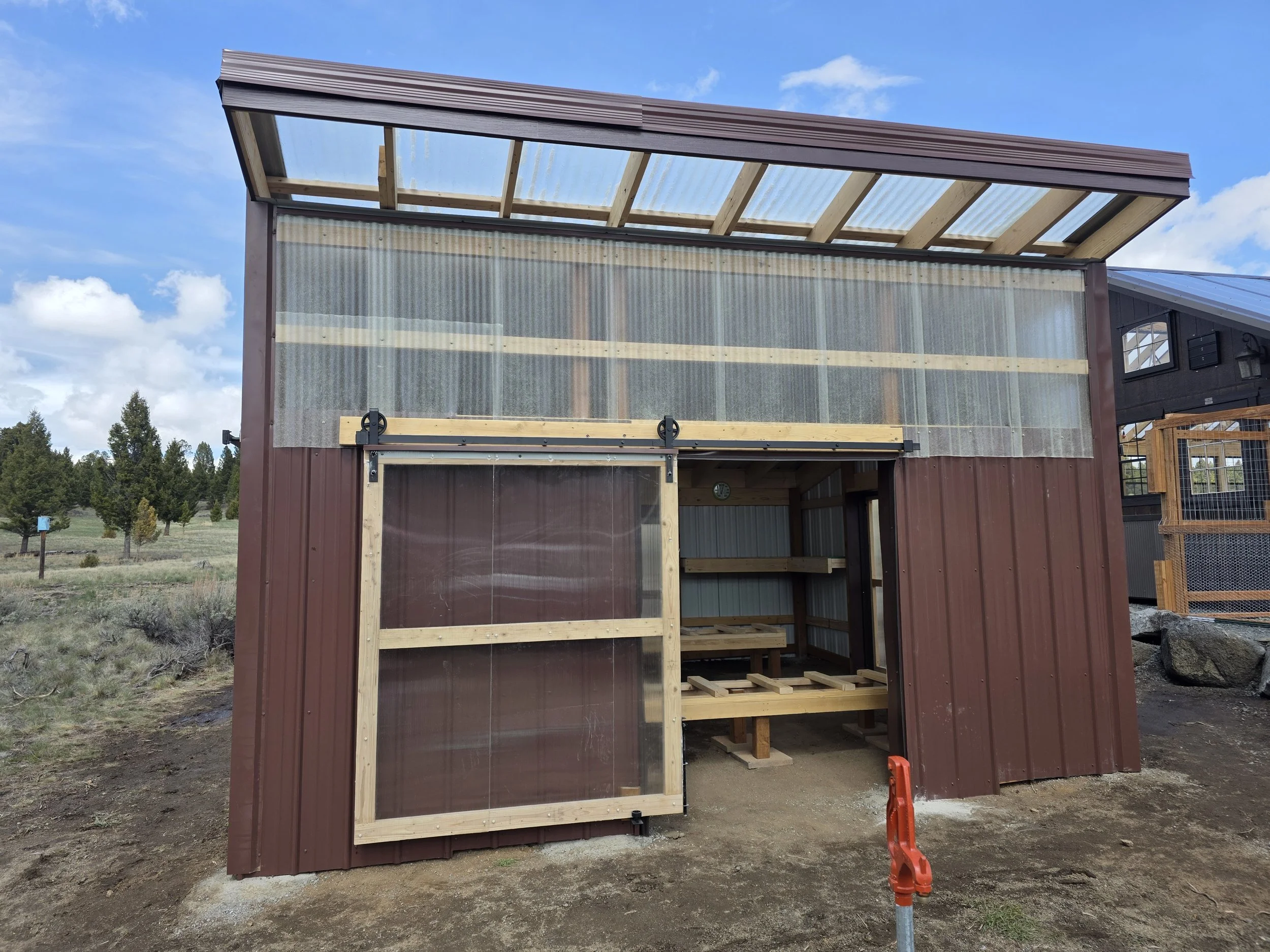 Sliding barn door on the bee shed, Whitehall, Montana