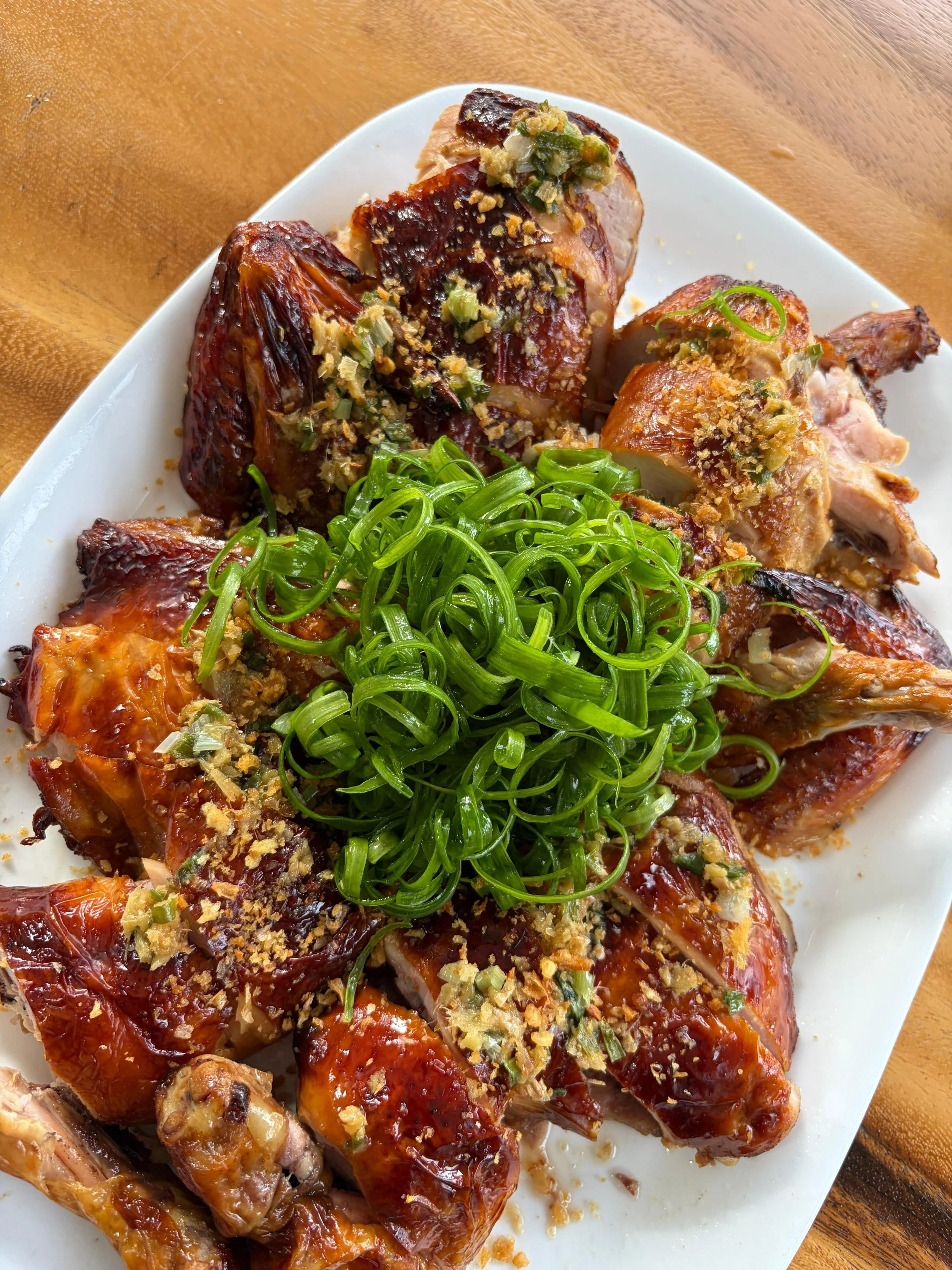Whole Roasted Soy-Glazed Chicken with Aromatic Highlights