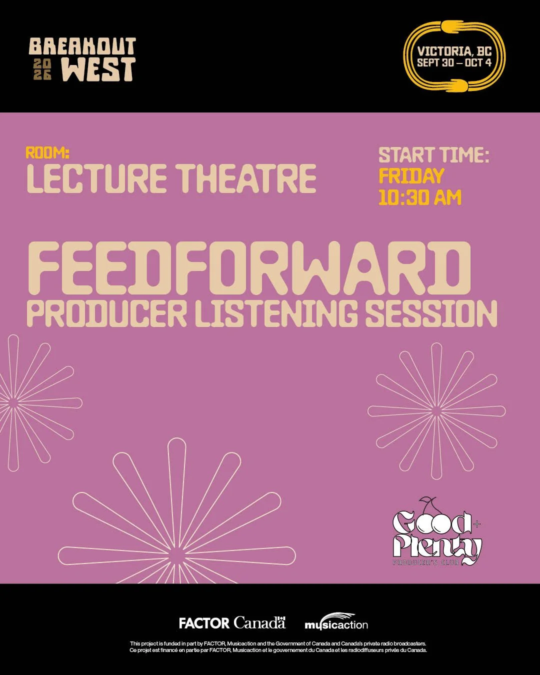 Calling all producers at @breakoutwest:
Send us your songs! 

Friday October 2 at 10:30 AM
Lecture Theatre
Submission link in bio, deadline Oct 1 at 5pm!

Producers of all skill levels are encouraged to submit your work to be absolutely loved and sup
