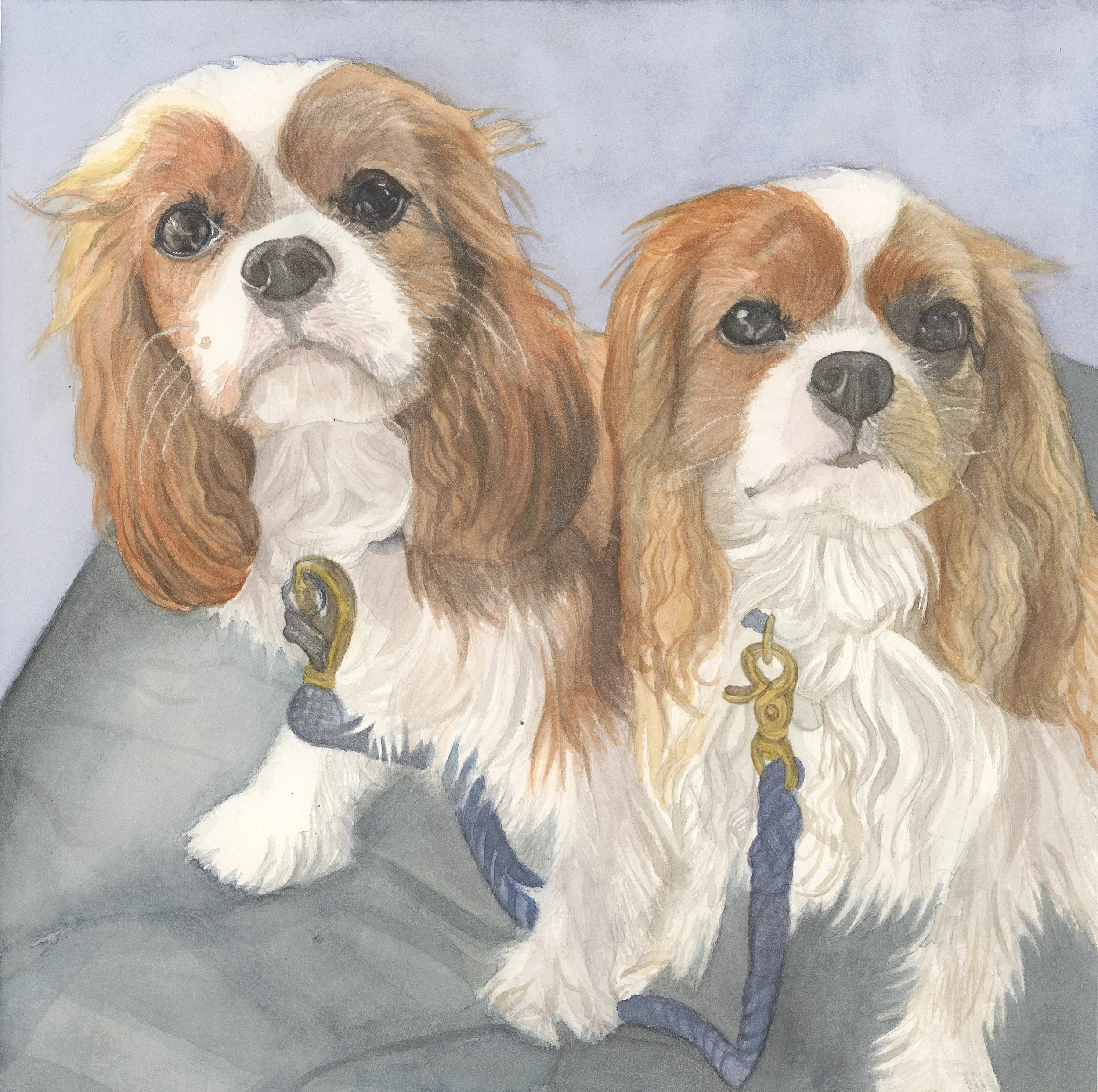 Millie and Jame, 2018 
Watercolor on paper, 12x12 
Private Collection