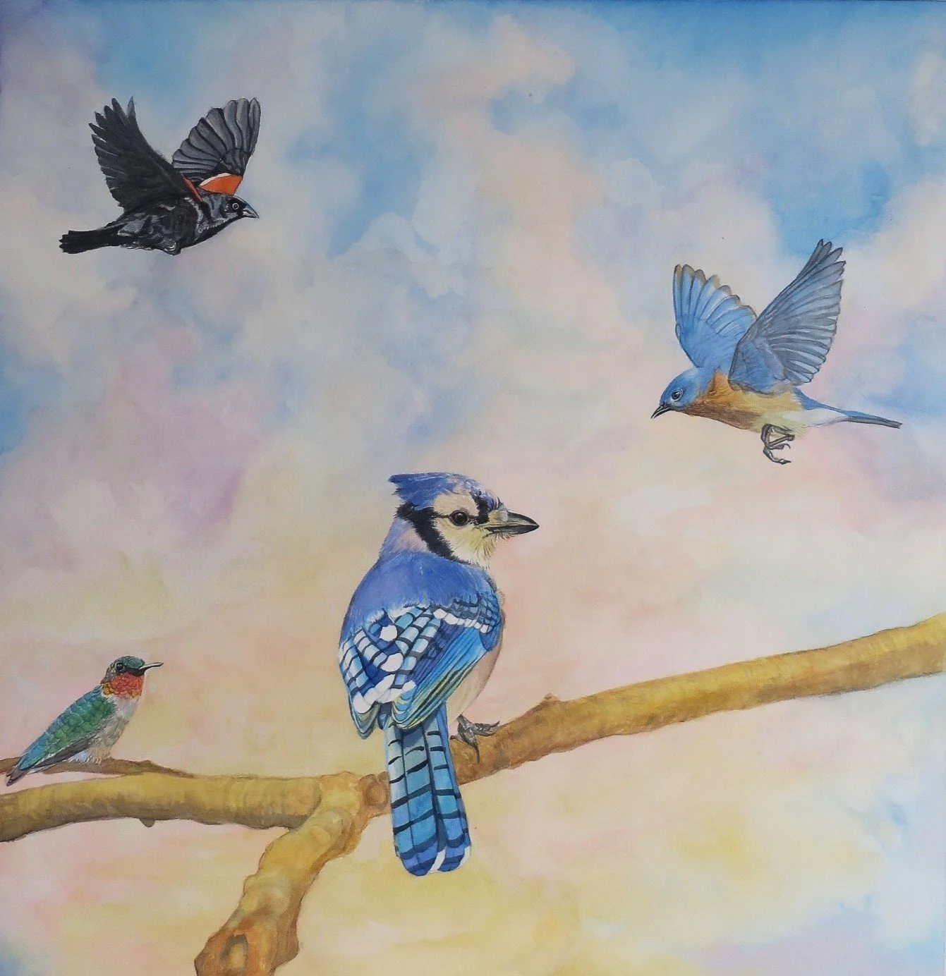 Dreaming of Birds, 2022  
Watercolor on paper, 21x21