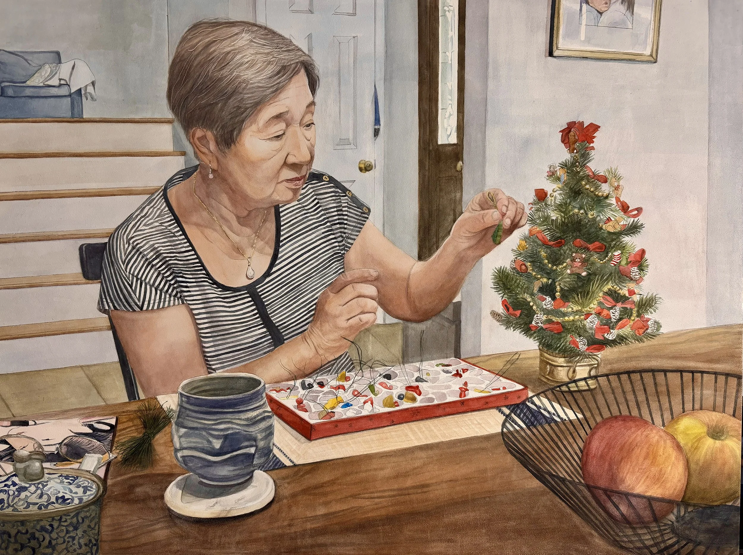 Ikigai, 2025  
Watercolor on cradled board, 18x24