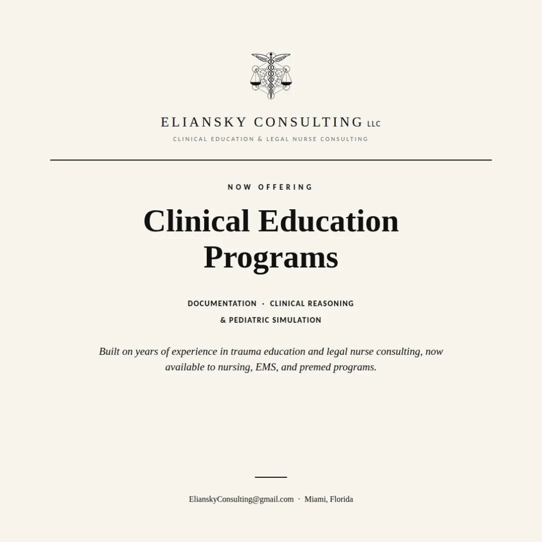 For years, we&rsquo;ve worked at the intersection of bedside nursing, trauma education, and legal nurse consulting: teaching clinicians how to recognize a crisis in real time, then reviewing the record afterward when the outcome of that moment gets q