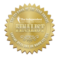 Gold badge with a ribbon that reads 'Finalist' and mentions 'The Indie Author Network' and 'The Book of the Year Award 2019'.