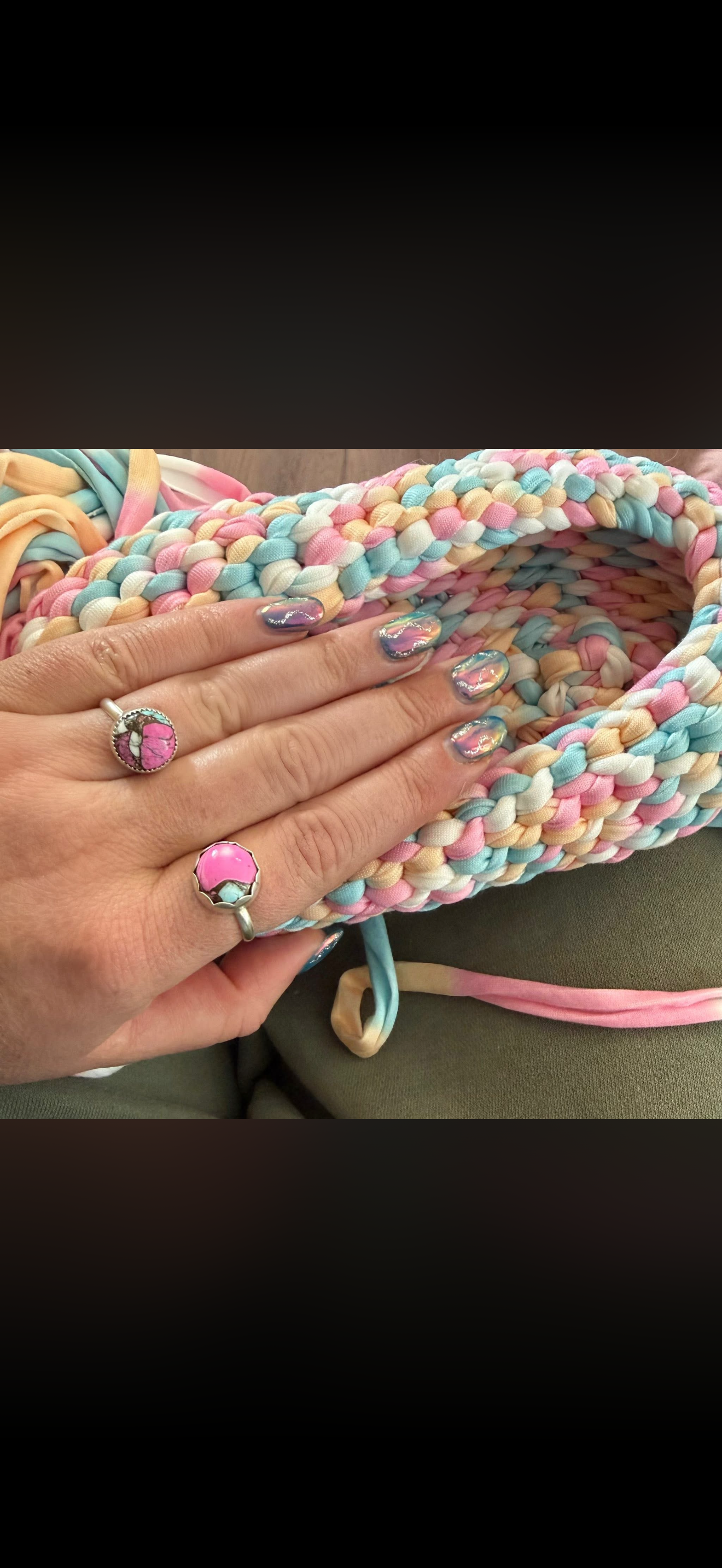 Dainty cotton candy ring